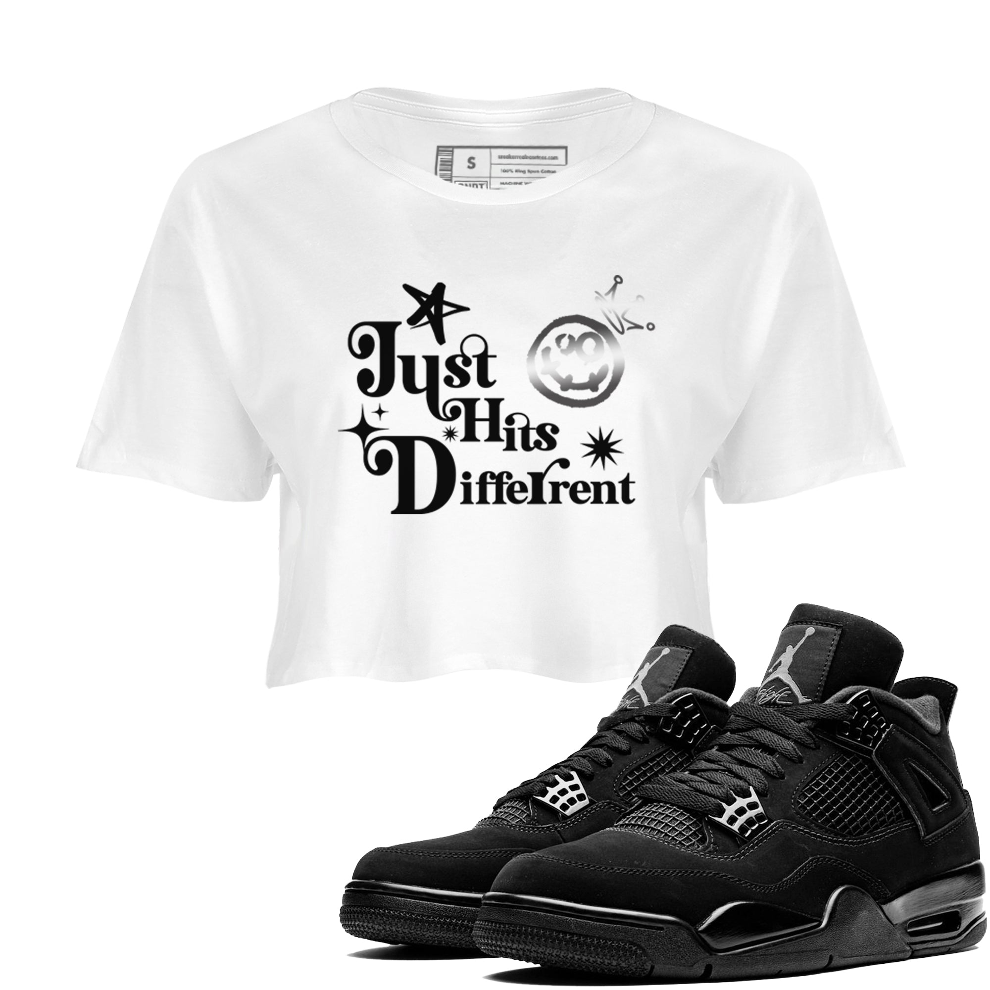 Just Hits Different snkmatch Women's Top - Air Jordan 4 Black Cat