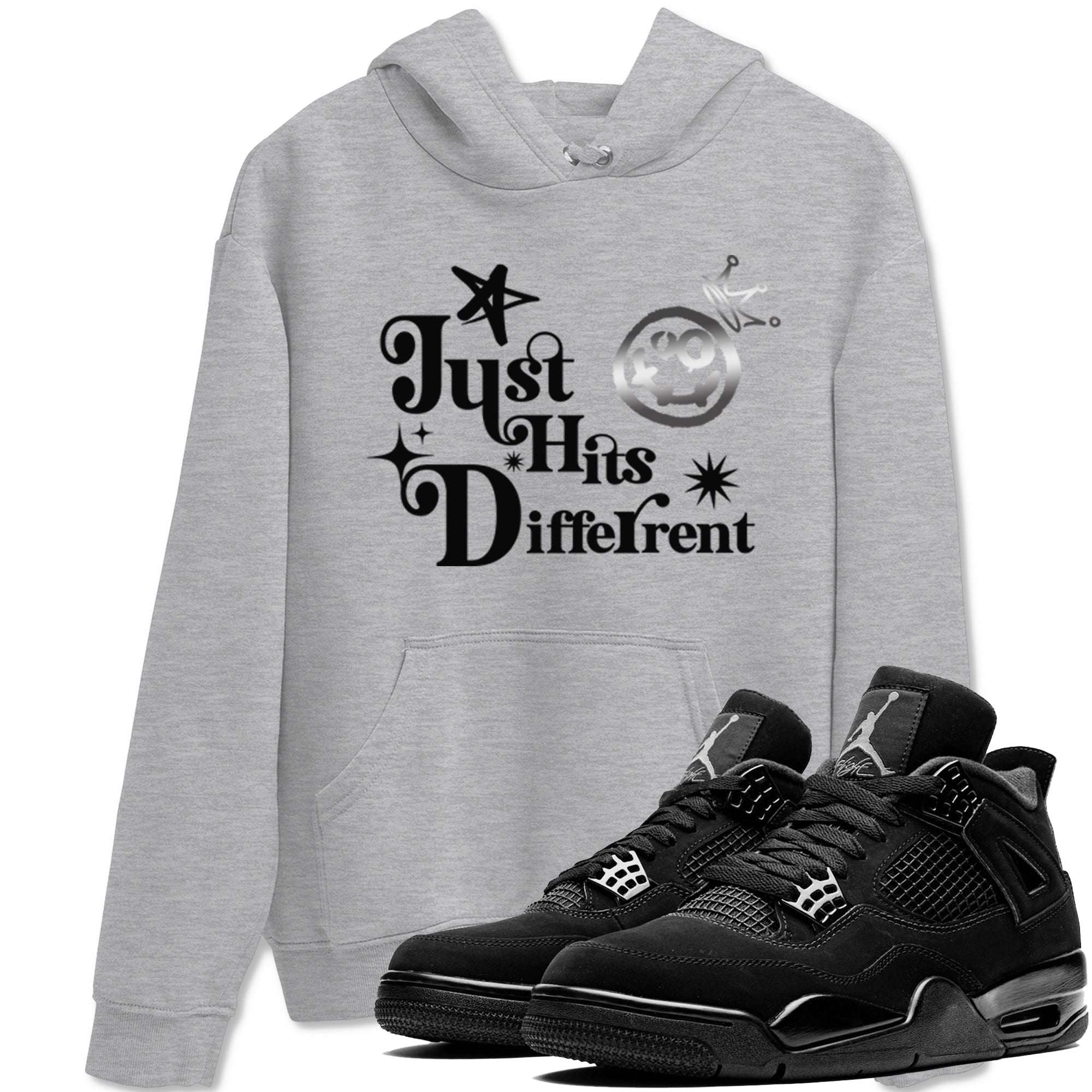Just Hits Different snkmatch Tees - Air Jordan 4 Black Cat