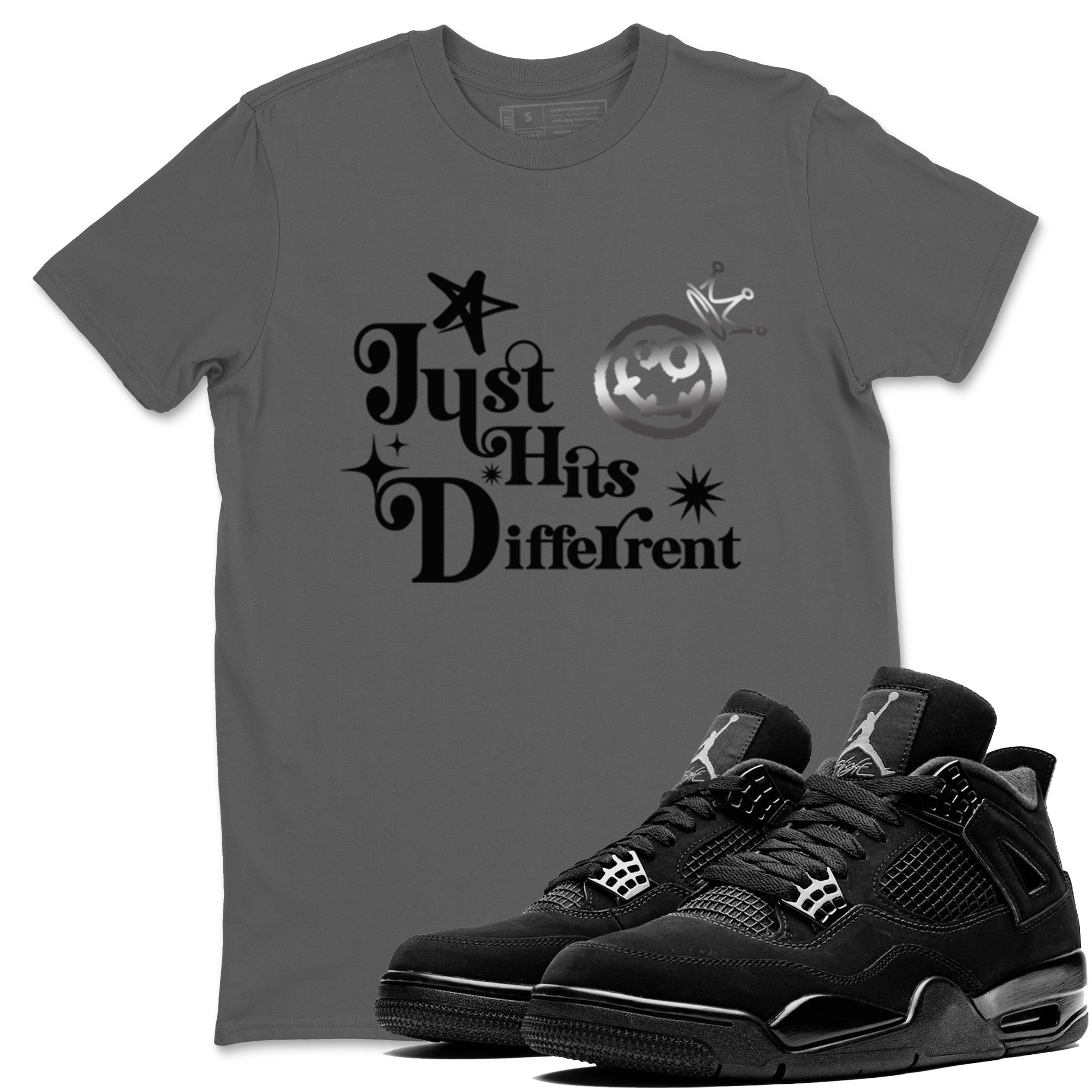 Just Hits Different snkmatch Tees - Air Jordan 4 Black Cat