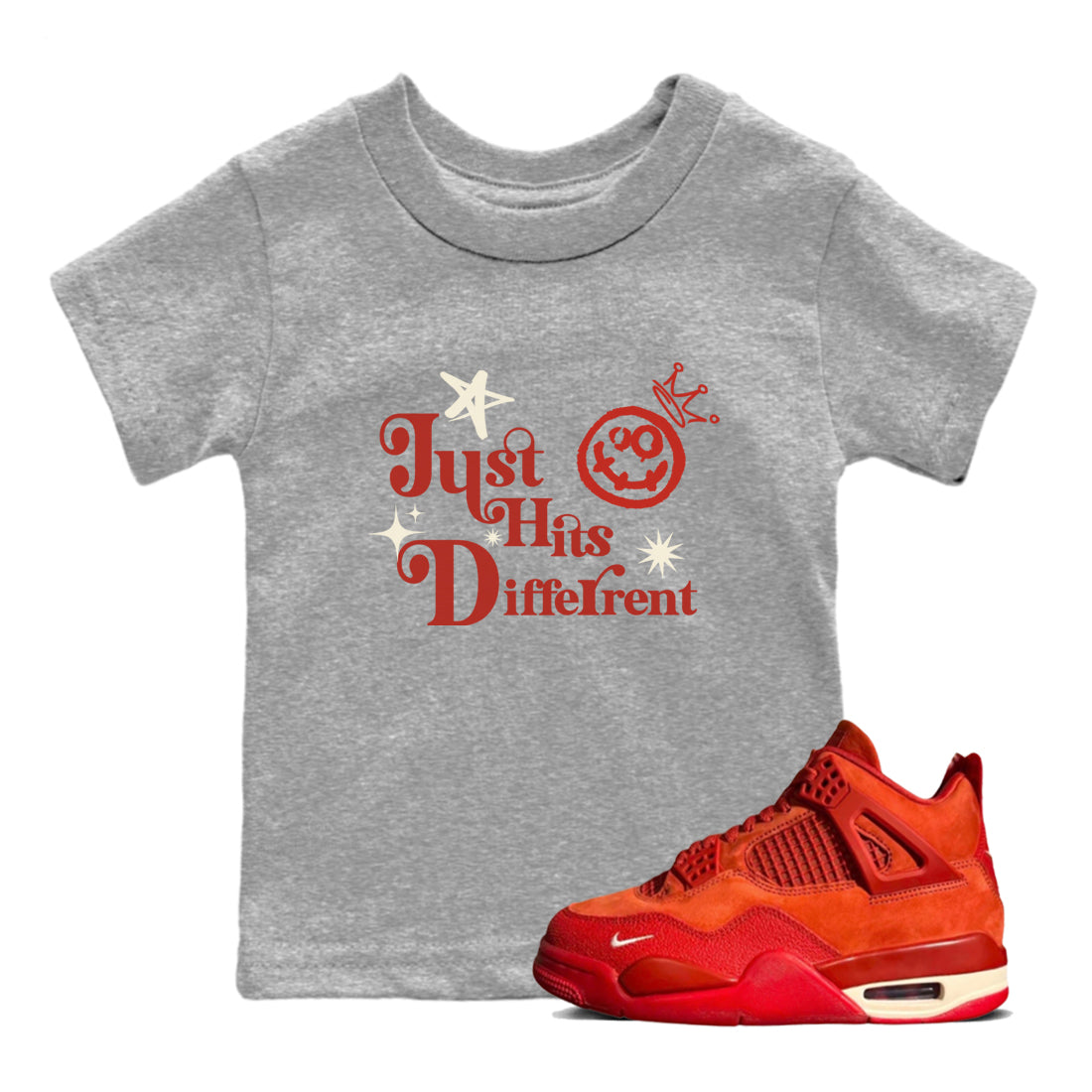 Just Hits Different snkmatch Tees Kids - Air Jordan 4 Brick By Brick