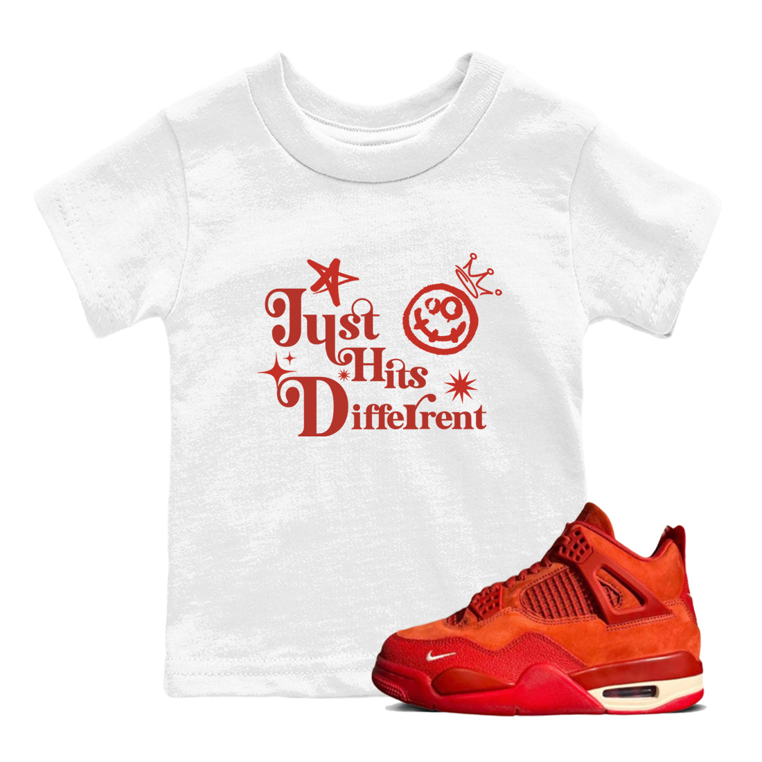 Just Hits Different snkmatch Tees Kids - Air Jordan 4 Brick By Brick