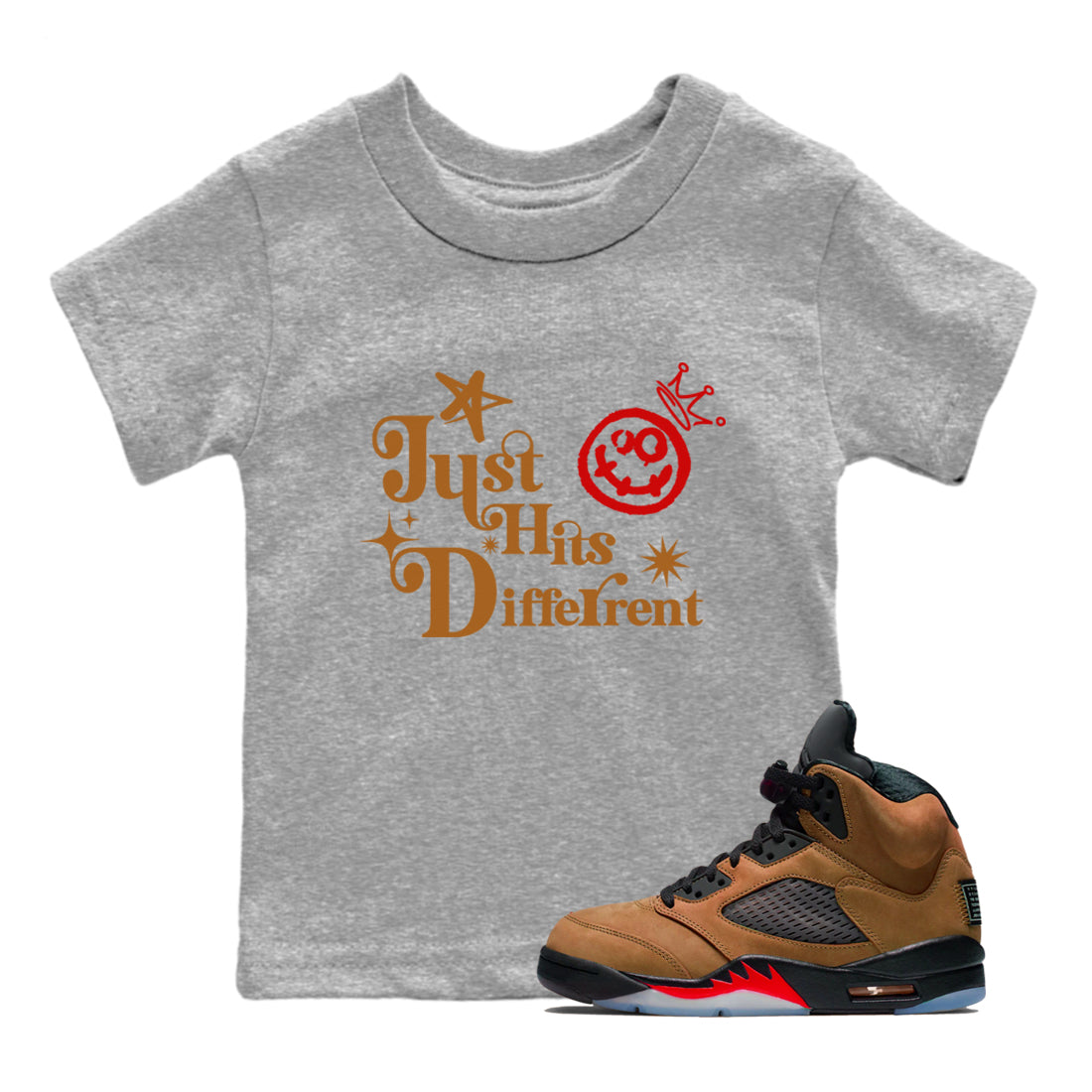 Just Hits Different snkmatch Tees Kids - Air Jordan 5 Archaeo Brown
