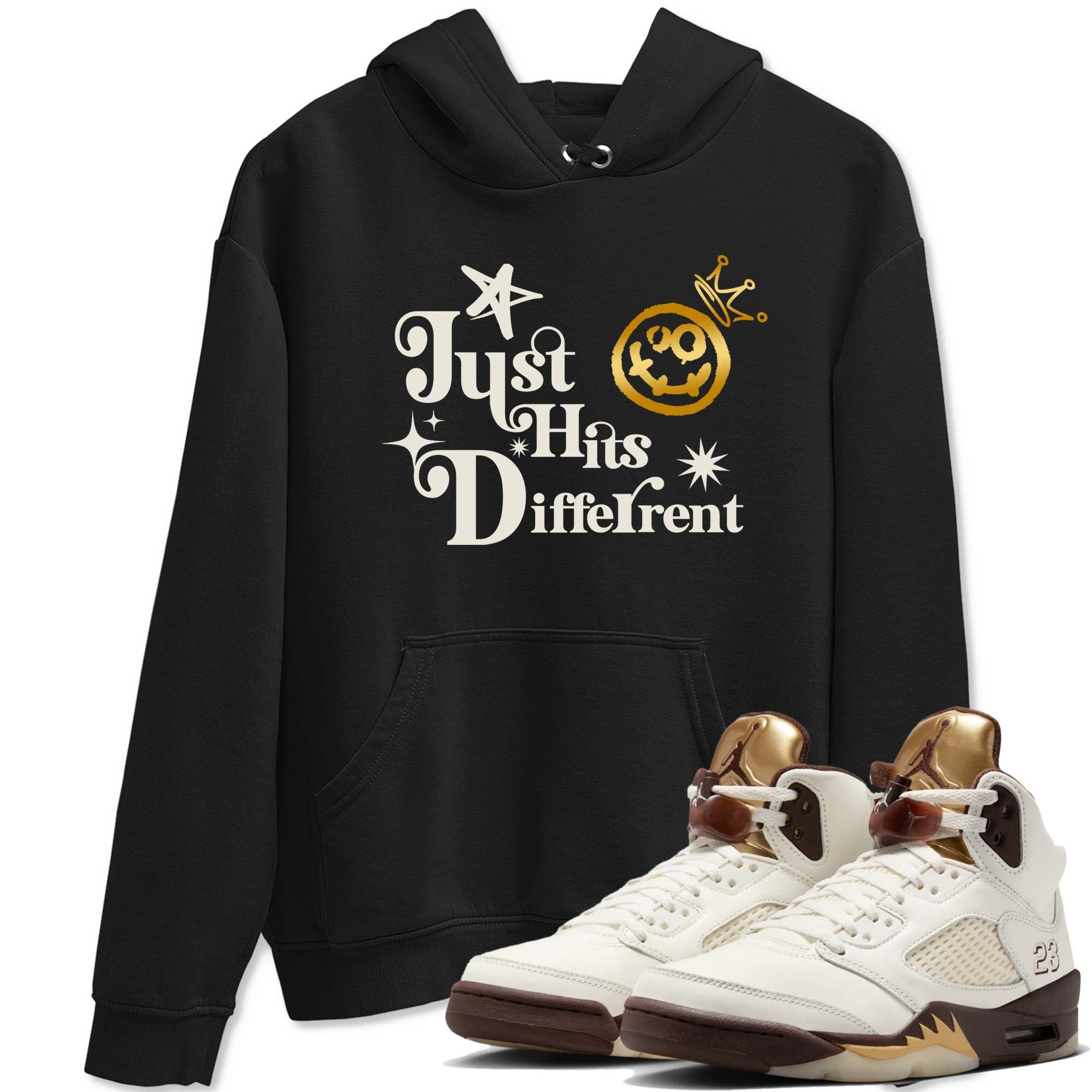Just Hits Different snkmatch Tees - Air Jordan 5 Golden Ticket