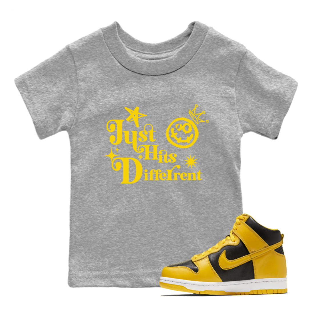 Just Hits Different snkmatch Tees Kids - Dunk High Pollen