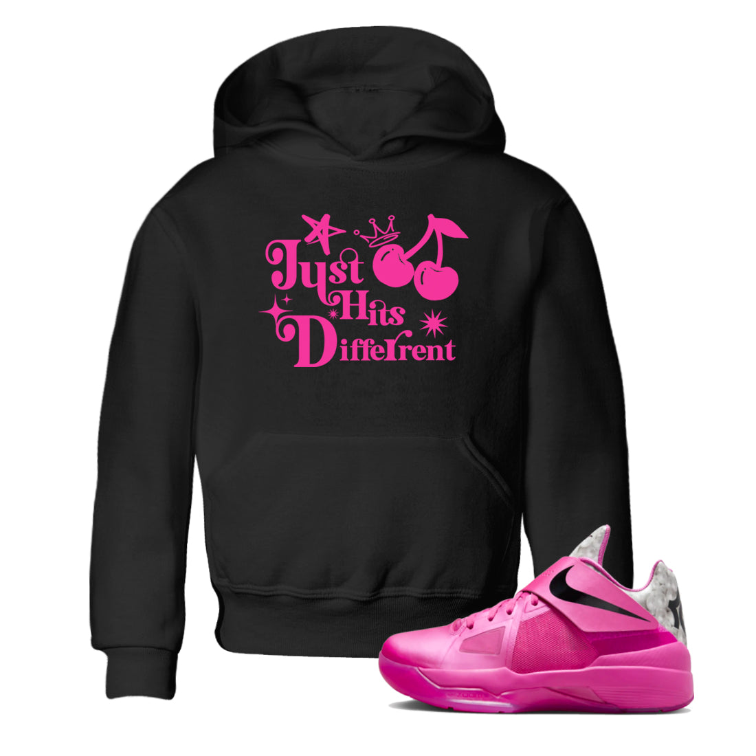 Just Hits Different snkmatch Tees Kids - KD 4 Aunt Pearl