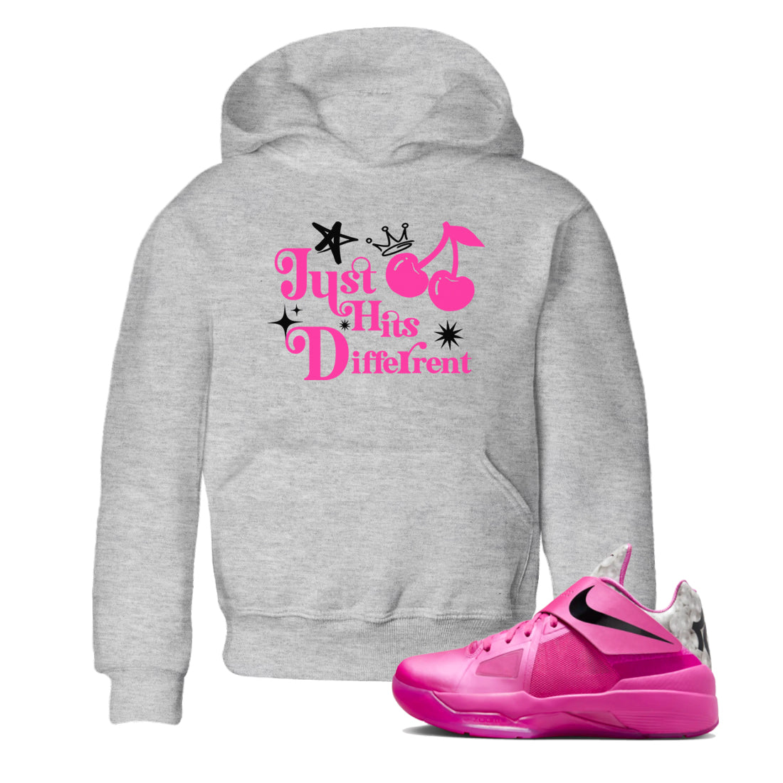 Just Hits Different snkmatch Tees Kids - KD 4 Aunt Pearl