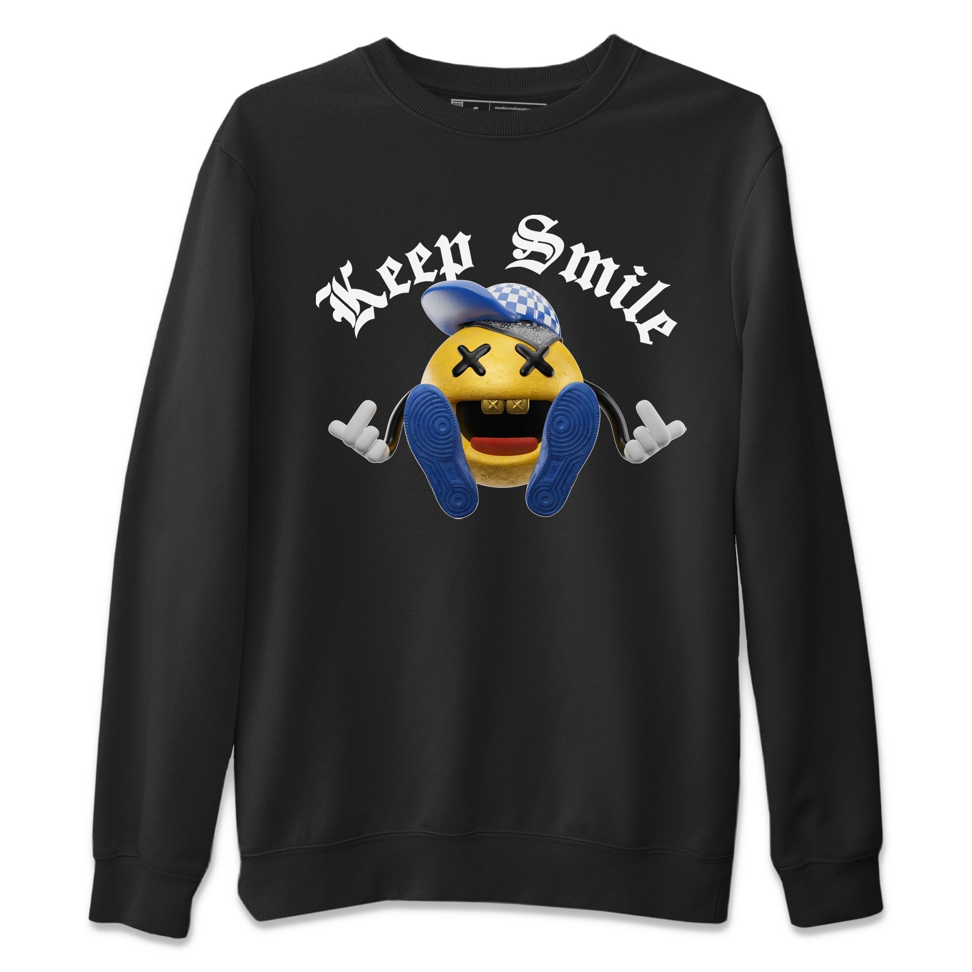 Keep Smiling Unisex Tops - Air Jordan 1 Game Royal Varsity Maize