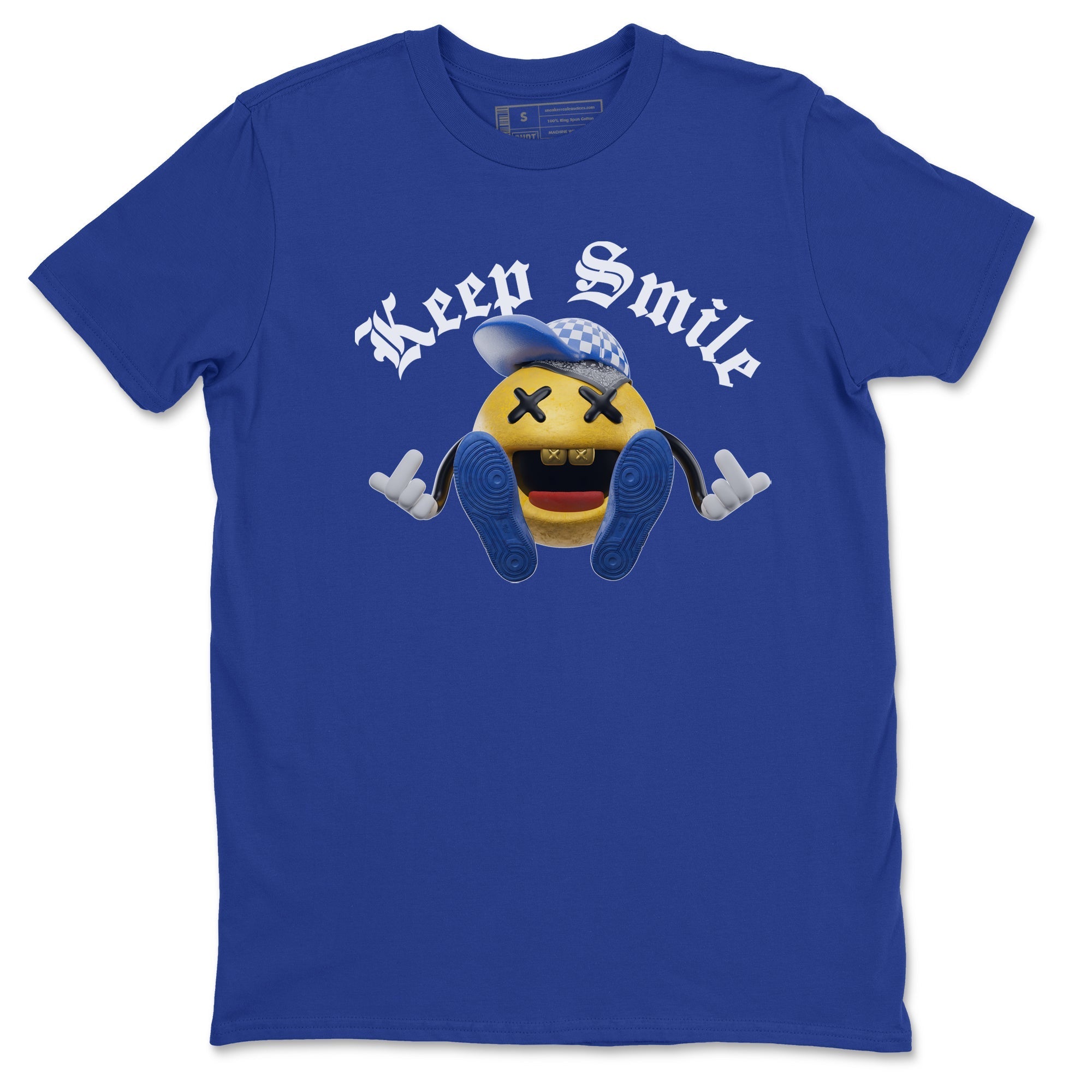 Keep Smiling Unisex Tops - Air Jordan 1 Game Royal Varsity Maize