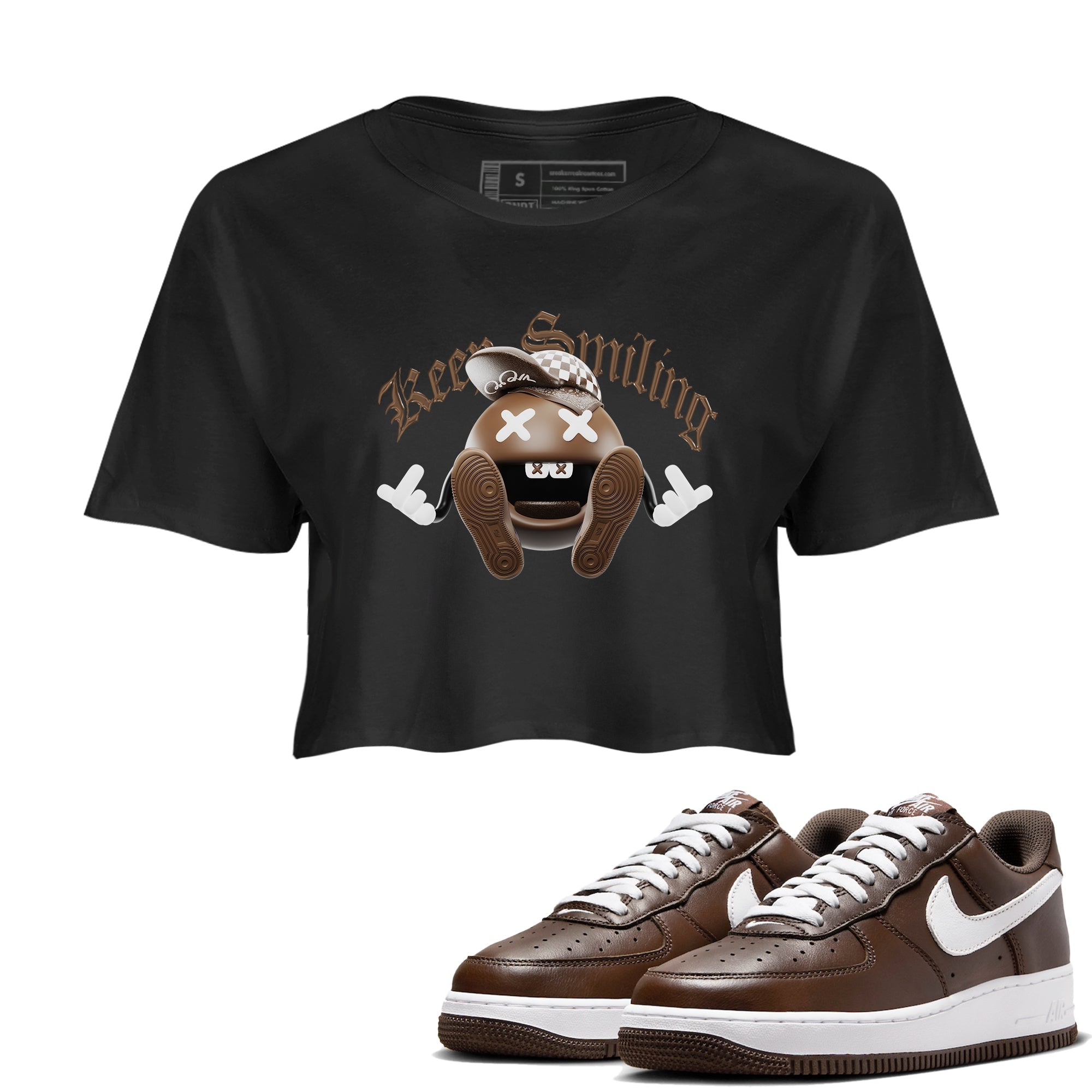 Keep Smiling snkmatch Women's Top - Air Force 1 Chocolate