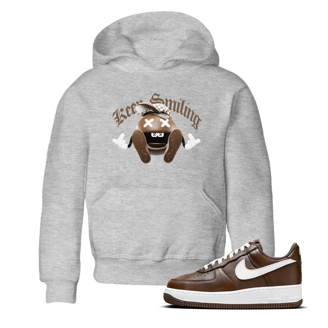 Keep Smiling snkmatch Tee Kids - Air Force 1 Chocolate