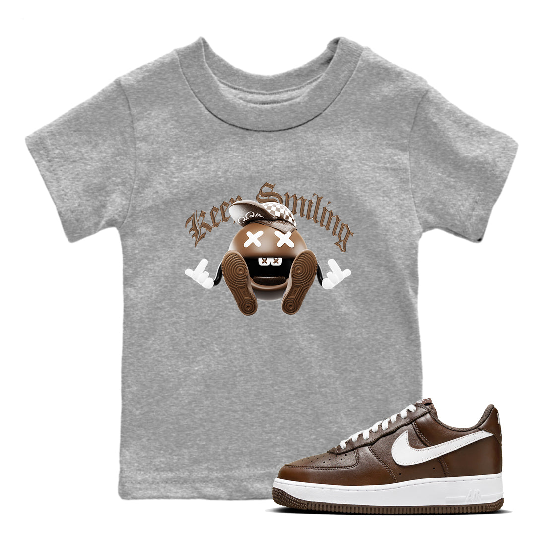Keep Smiling snkmatch Tee Kids - Air Force 1 Chocolate