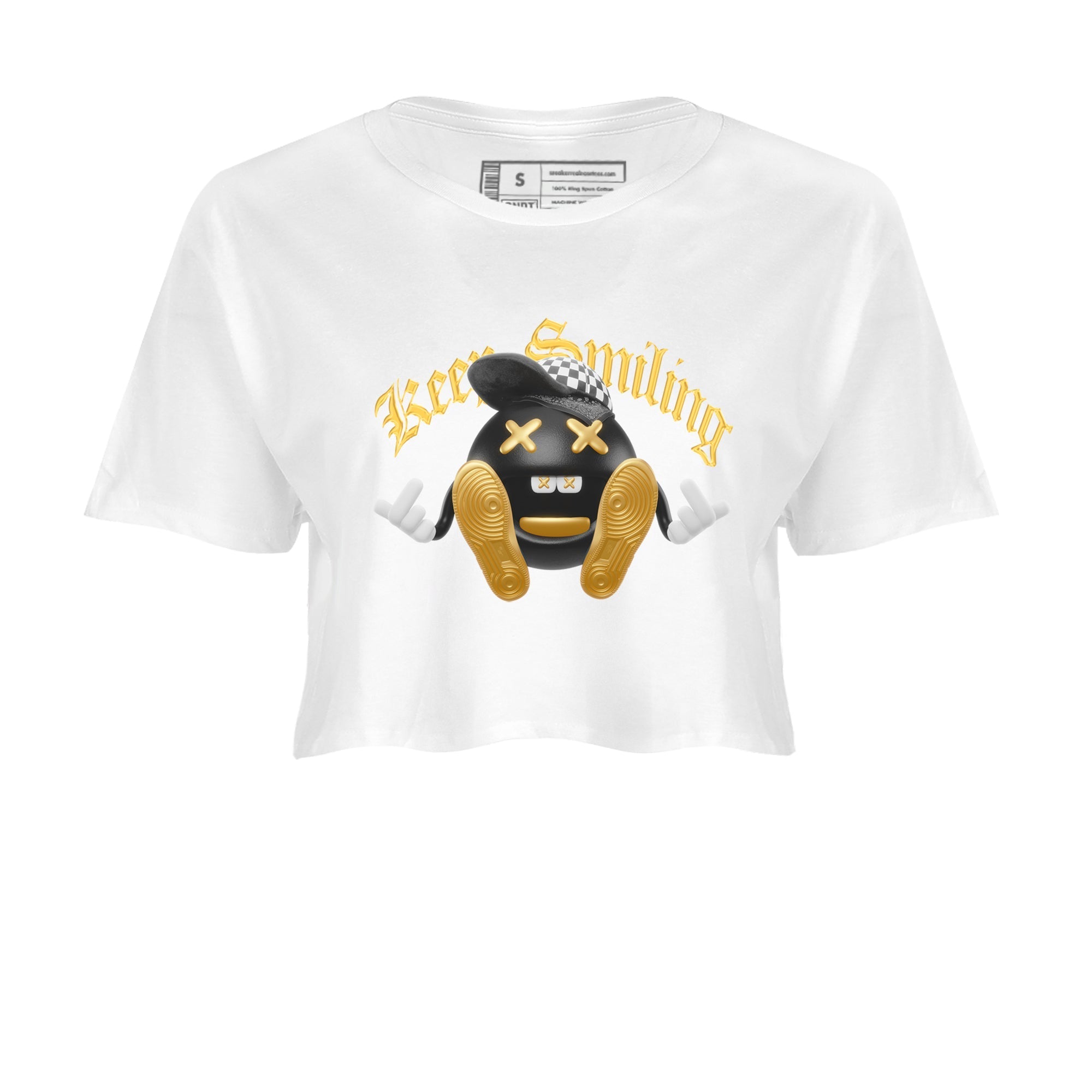 Keep Smiling snkmatch Women's Top - Air Jordan 1 Black Metallic Gold