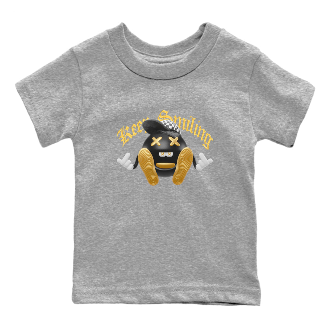 Keep Smiling snkmatch Tees Kids - Air Jordan 1 Black Metallic Gold