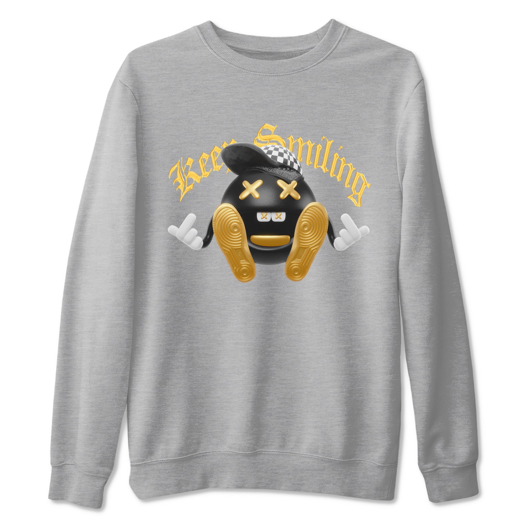 Keep Smiling snkmatch Tees - Air Jordan 1 Black Metallic Gold