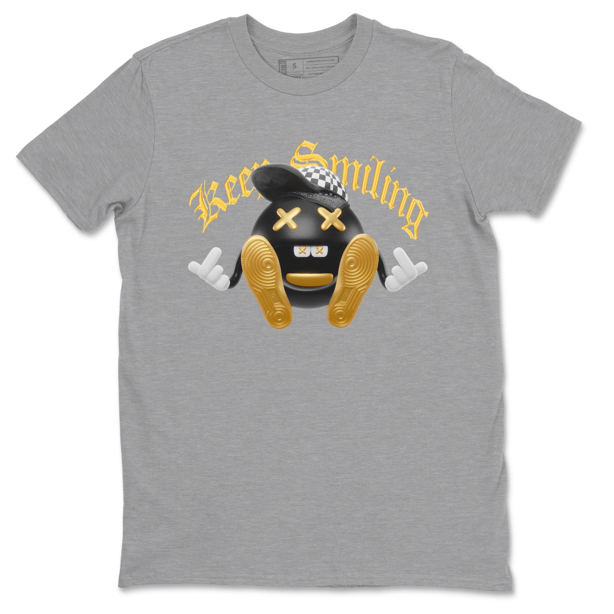 Keep Smiling snkmatch Tees - Air Jordan 1 Black Metallic Gold