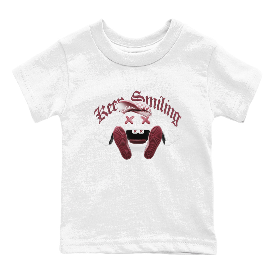 Keep Smiling snkmatch Tee Kids - Air Jordan 1 Metallic Burgundy