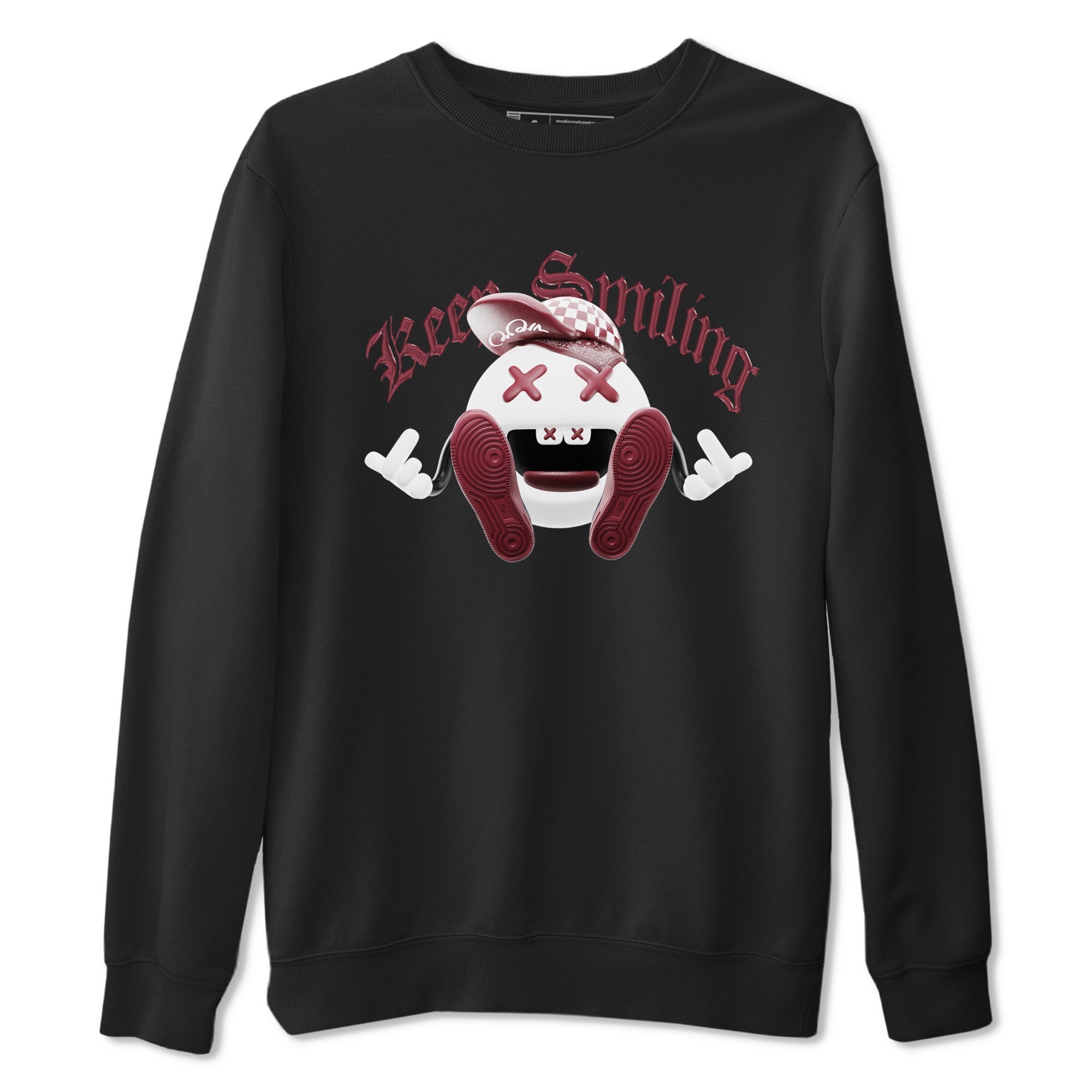Keep Smiling snkmatch Tee - Air Jordan 1 Metallic Burgundy