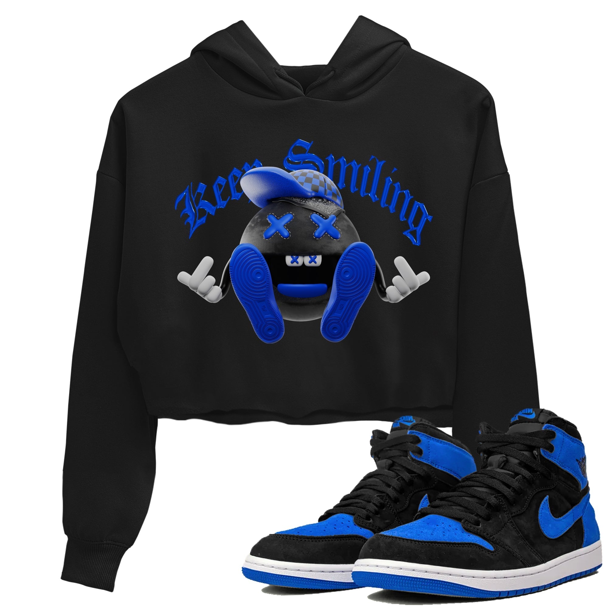 Keep Smiling snkmatch Women's Top - Air Jordan 1 Royal Reimagined