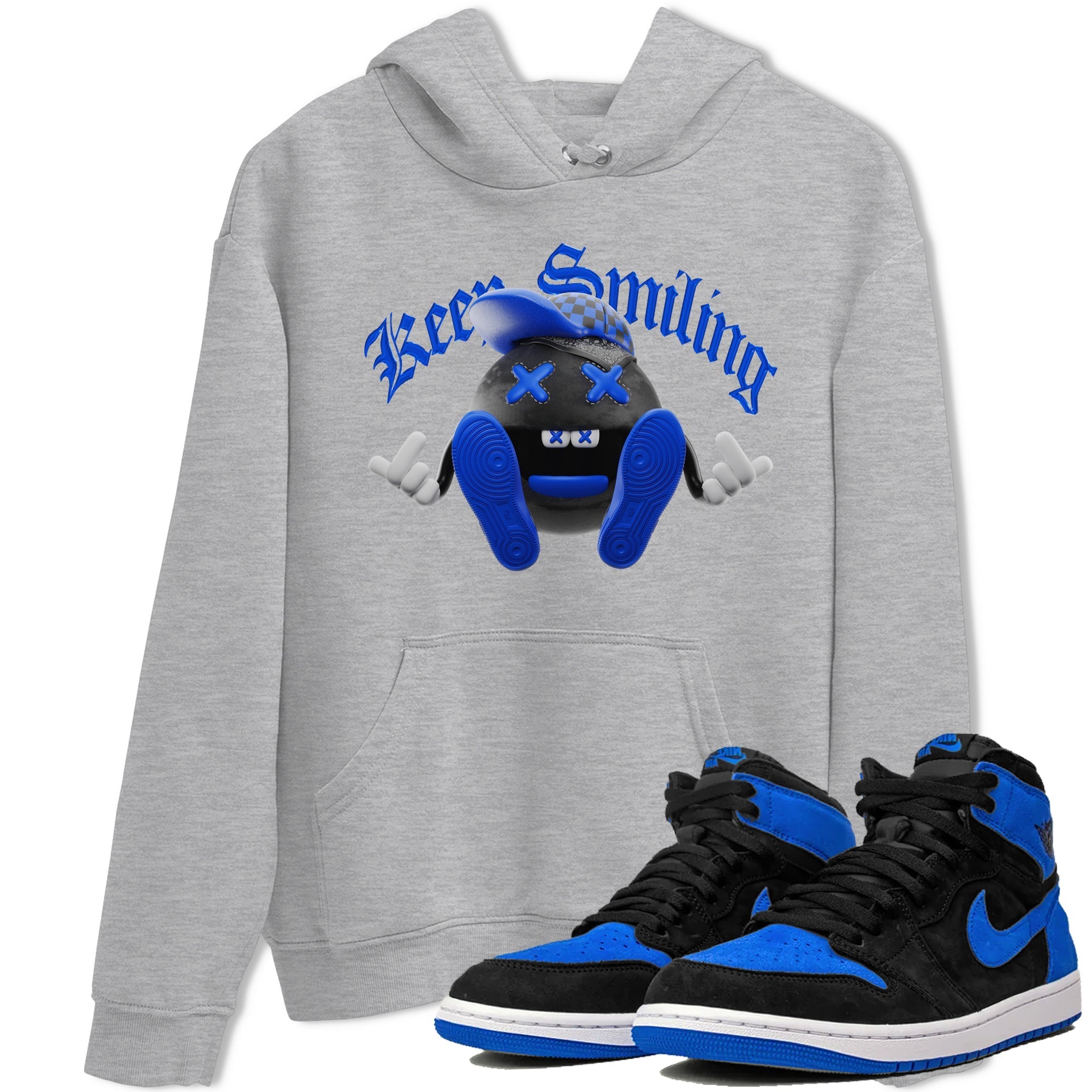 Keep Smiling snkmatch Tee - Air Jordan 1 Royal Reimagined