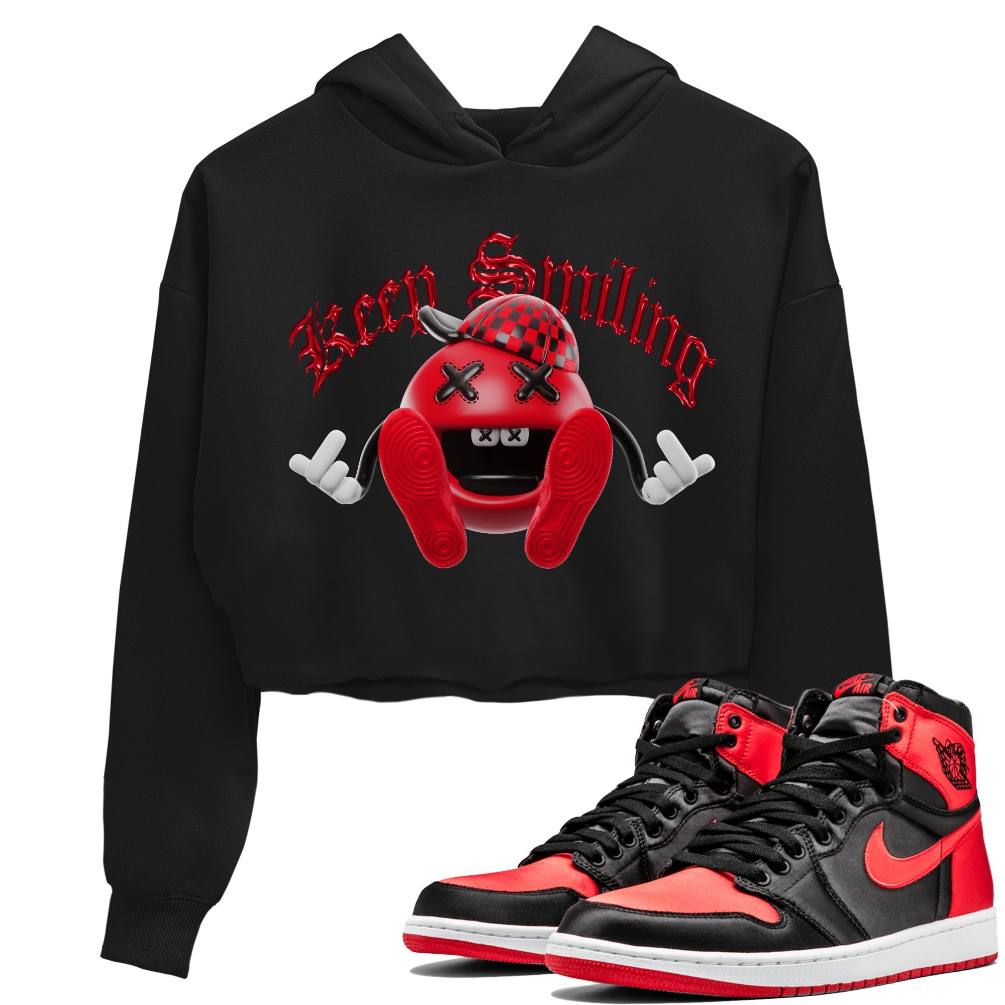 Keep Smiling Women's Tops - Air Jordan 1 Satin Bred