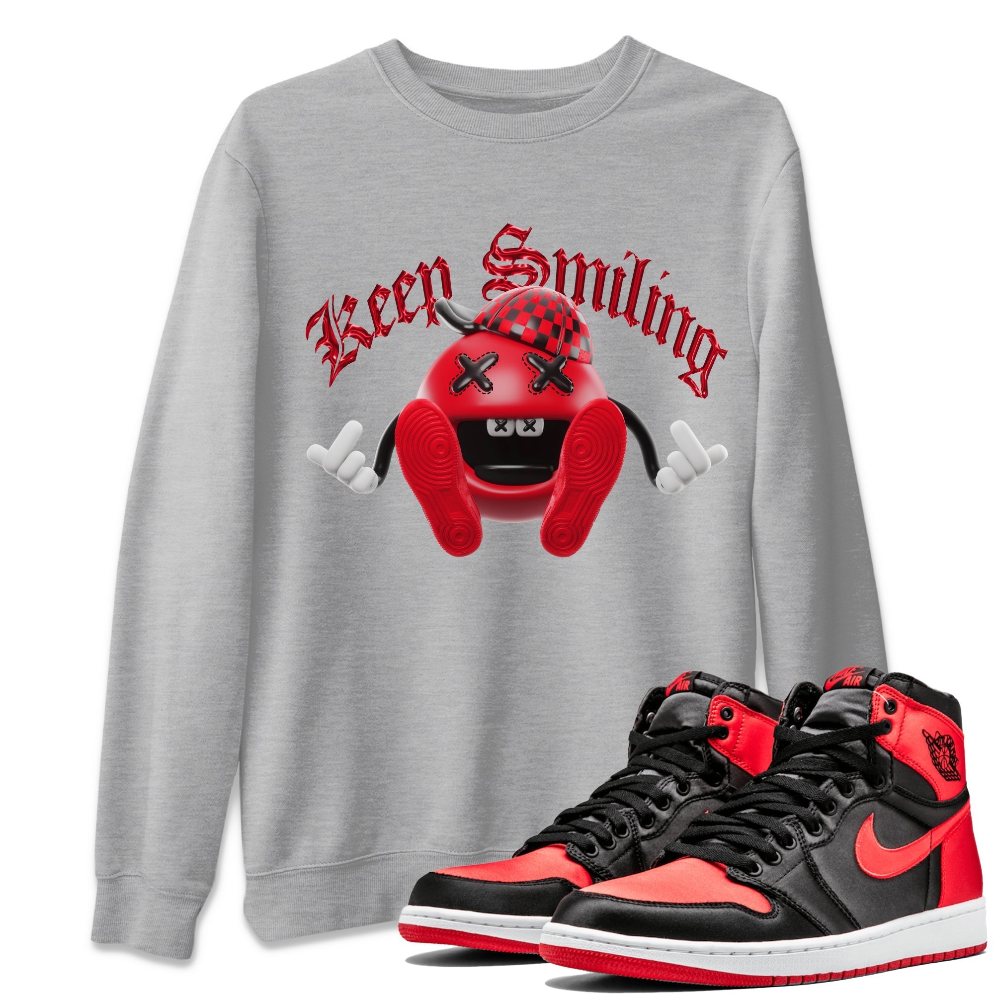 Keep Smiling Unisex Tops - Air Jordan 1 Satin Bred