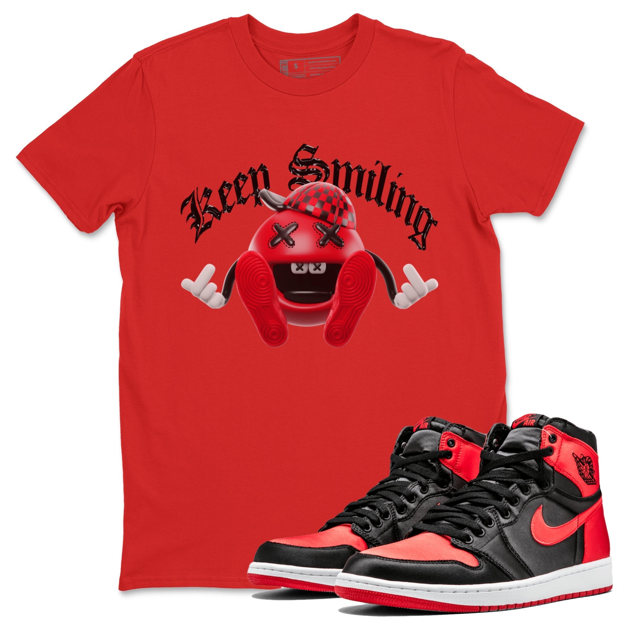 Keep Smiling Unisex Tops - Air Jordan 1 Satin Bred