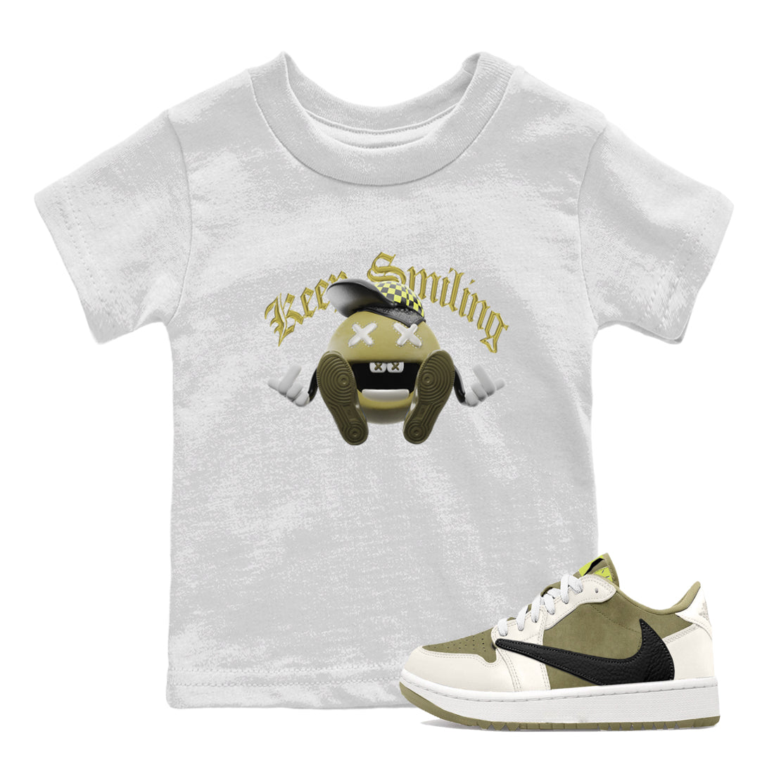 Keep Smiling snkmatch Tee Kids - Air Jordan 1 Travis Scott Golf