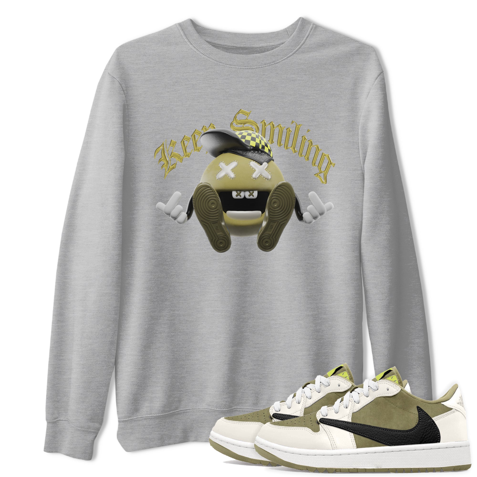 Keep Smiling snkmatch Tee - Air Jordan 1 Travis Scott Golf