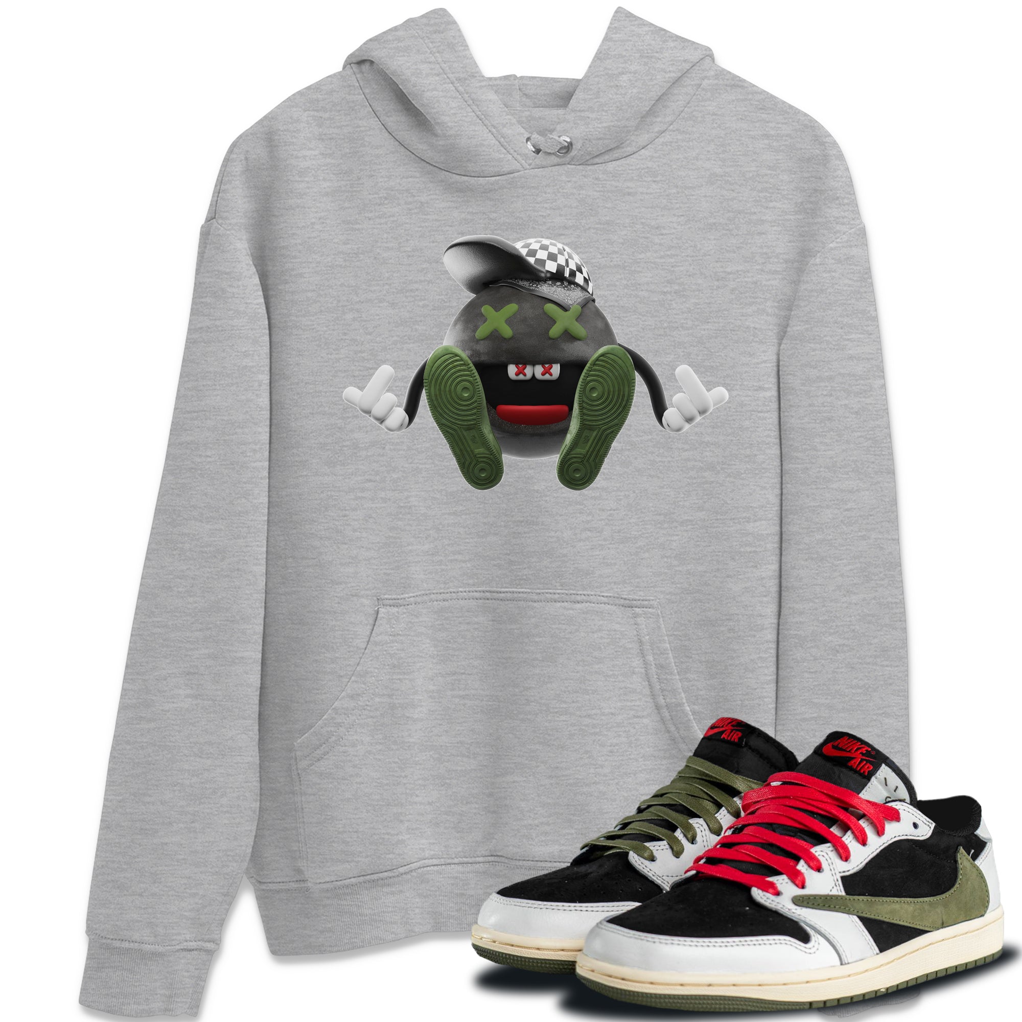 Keep Smiling Unisex Tops - Air Jordan 1 Travis Scott Olive