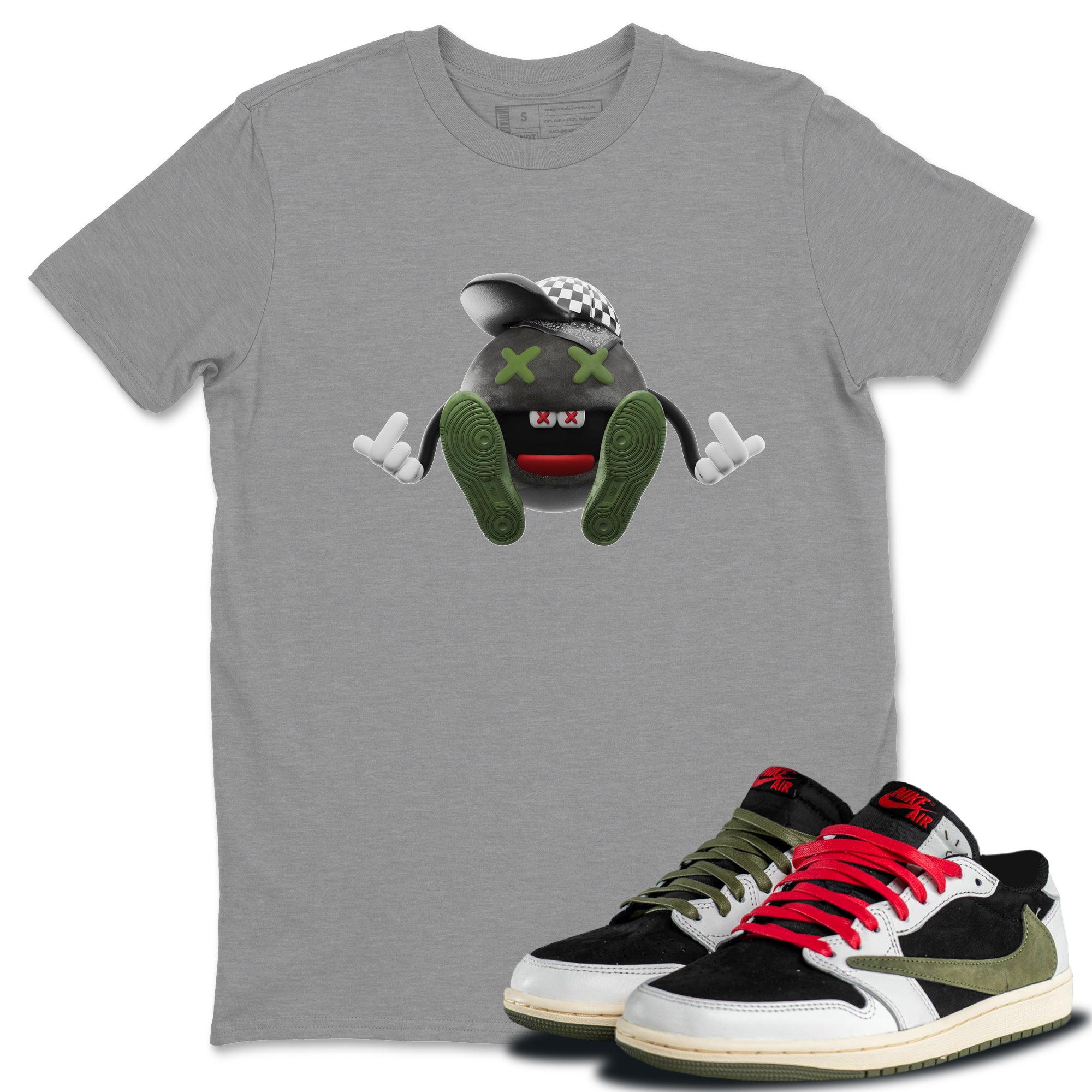 Keep Smiling Unisex Tops - Air Jordan 1 Travis Scott Olive