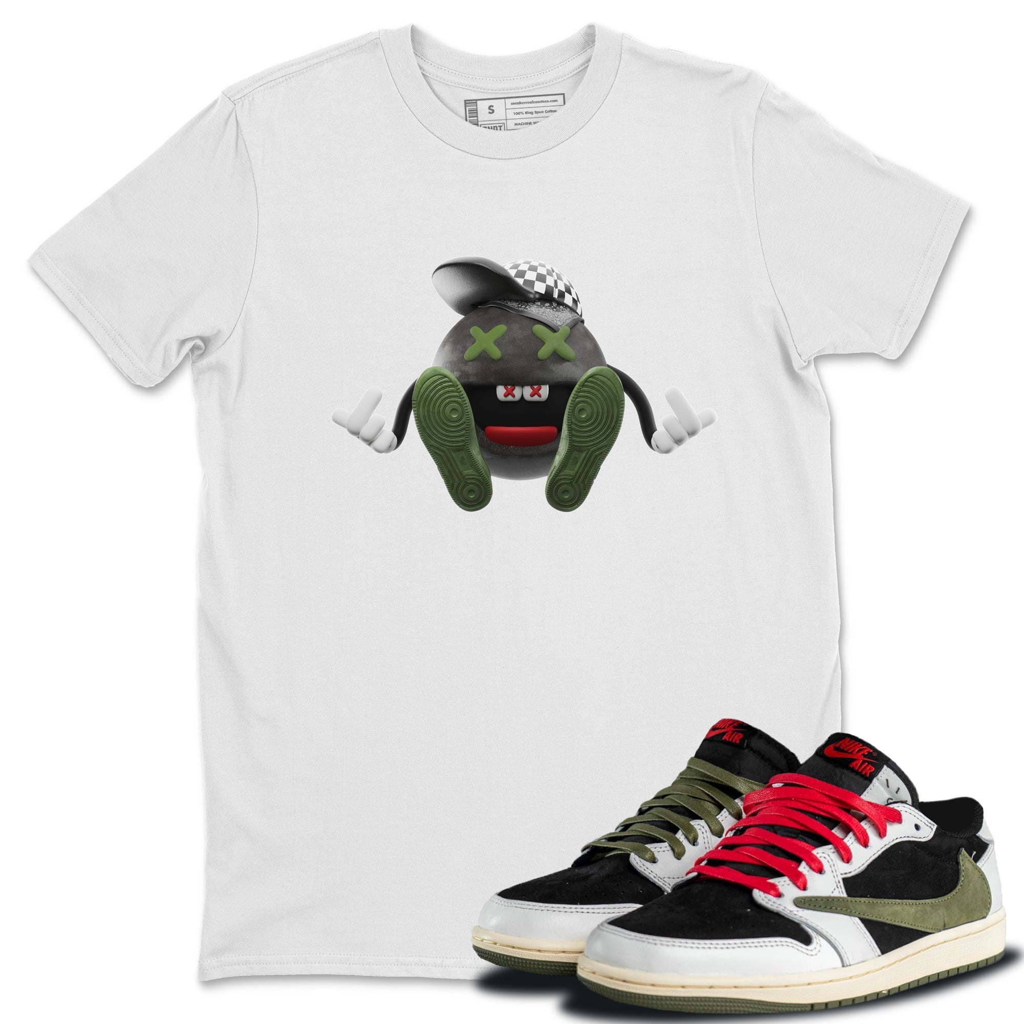 Keep Smiling Unisex Tops - Air Jordan 1 Travis Scott Olive