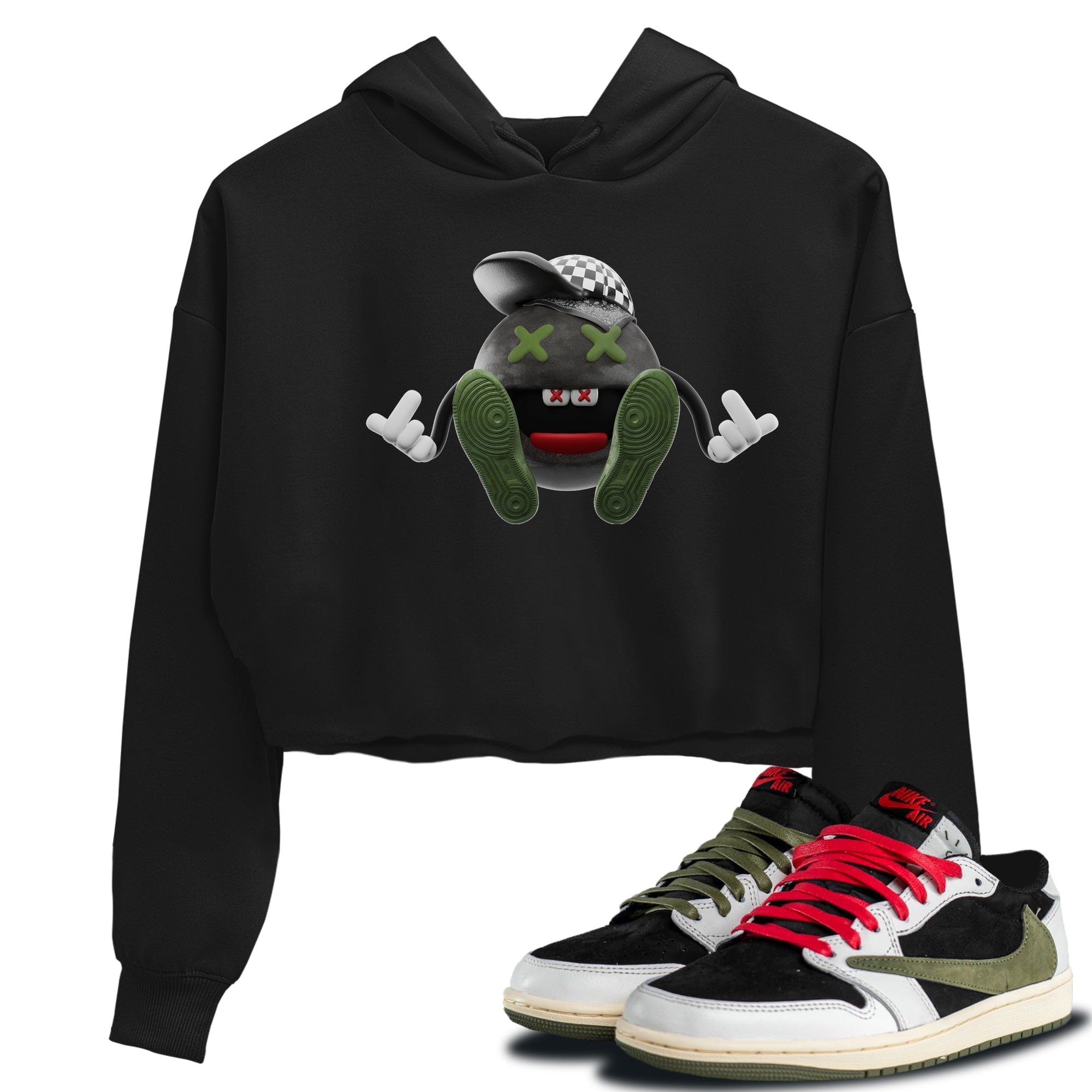 Keep Smiling Women's Tops - Air Jordan 1 Travis Scott Olive