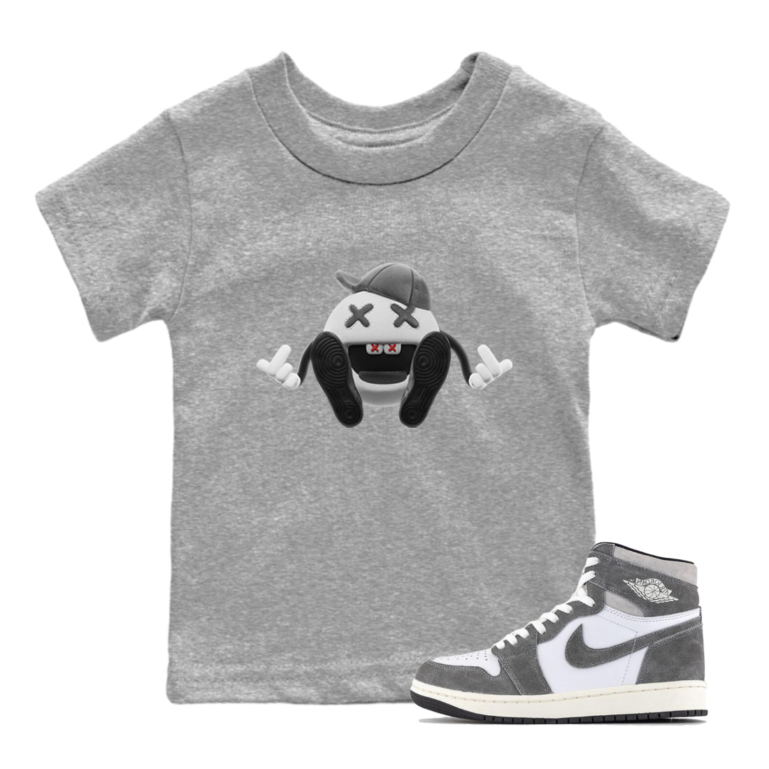 Keep Smiling Kids Tops - Air Jordan 1 Washed Heritage