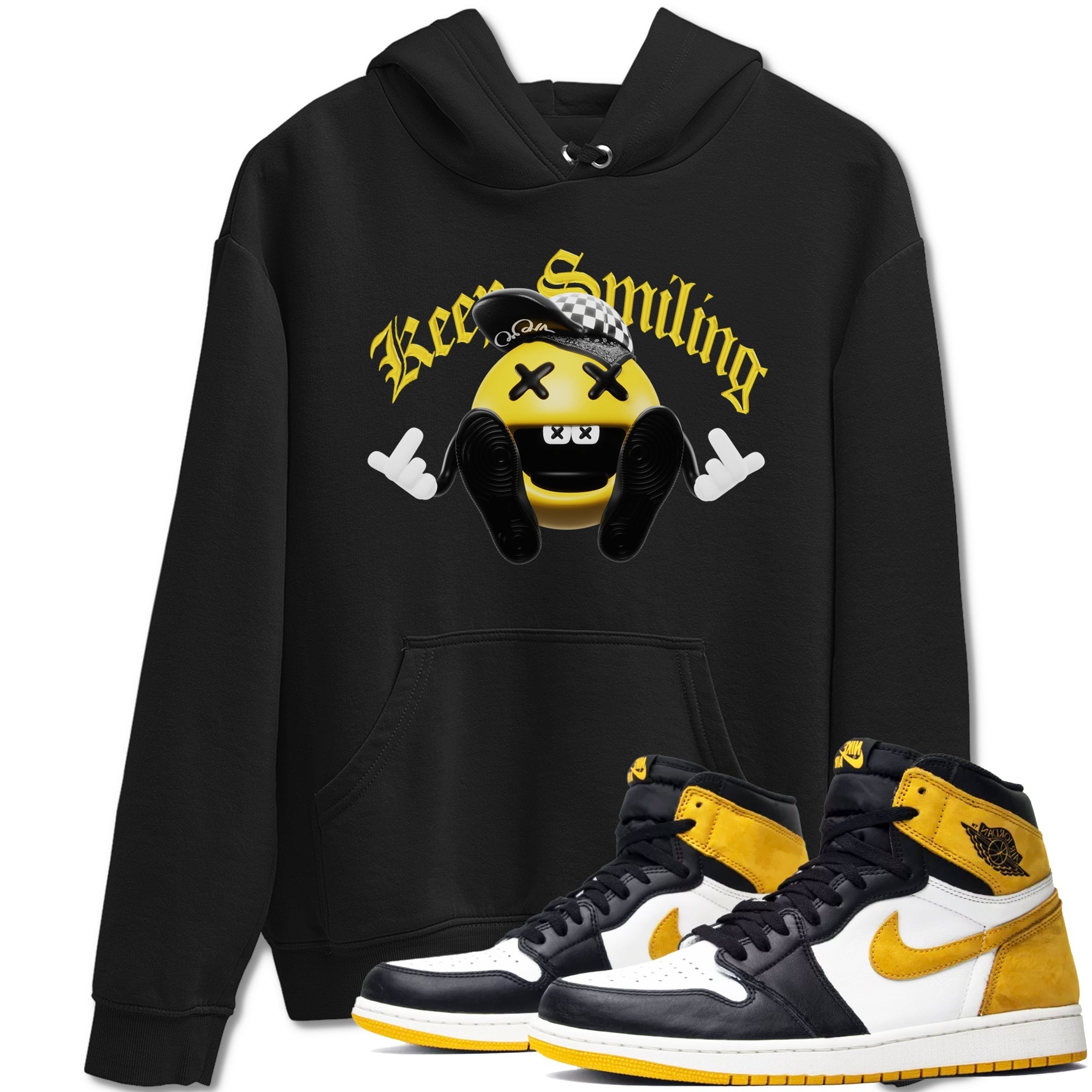 Keep Smiling snkmatch Tees - Air Jordan 1 Yellow Ochre