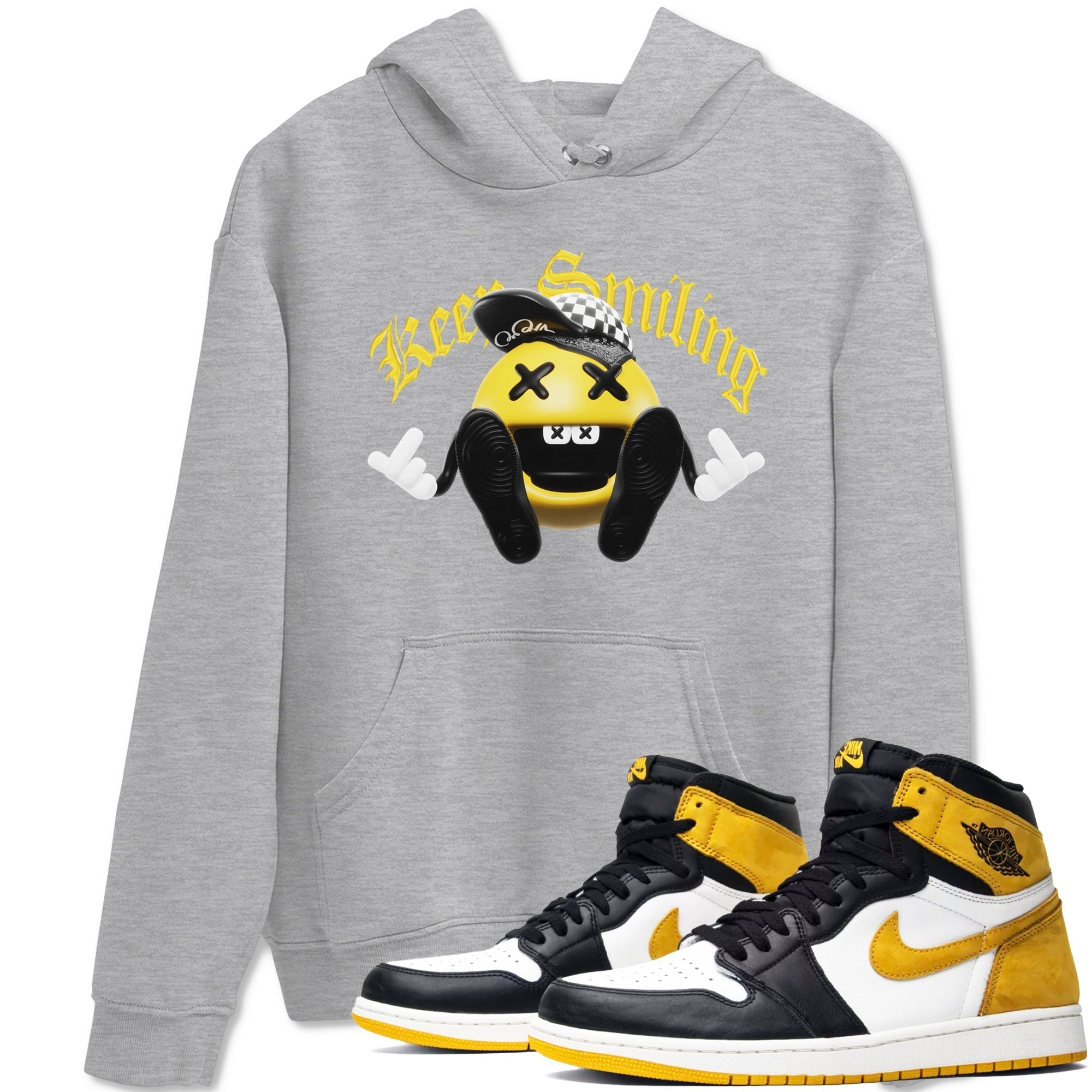 Keep Smiling snkmatch Tees - Air Jordan 1 Yellow Ochre