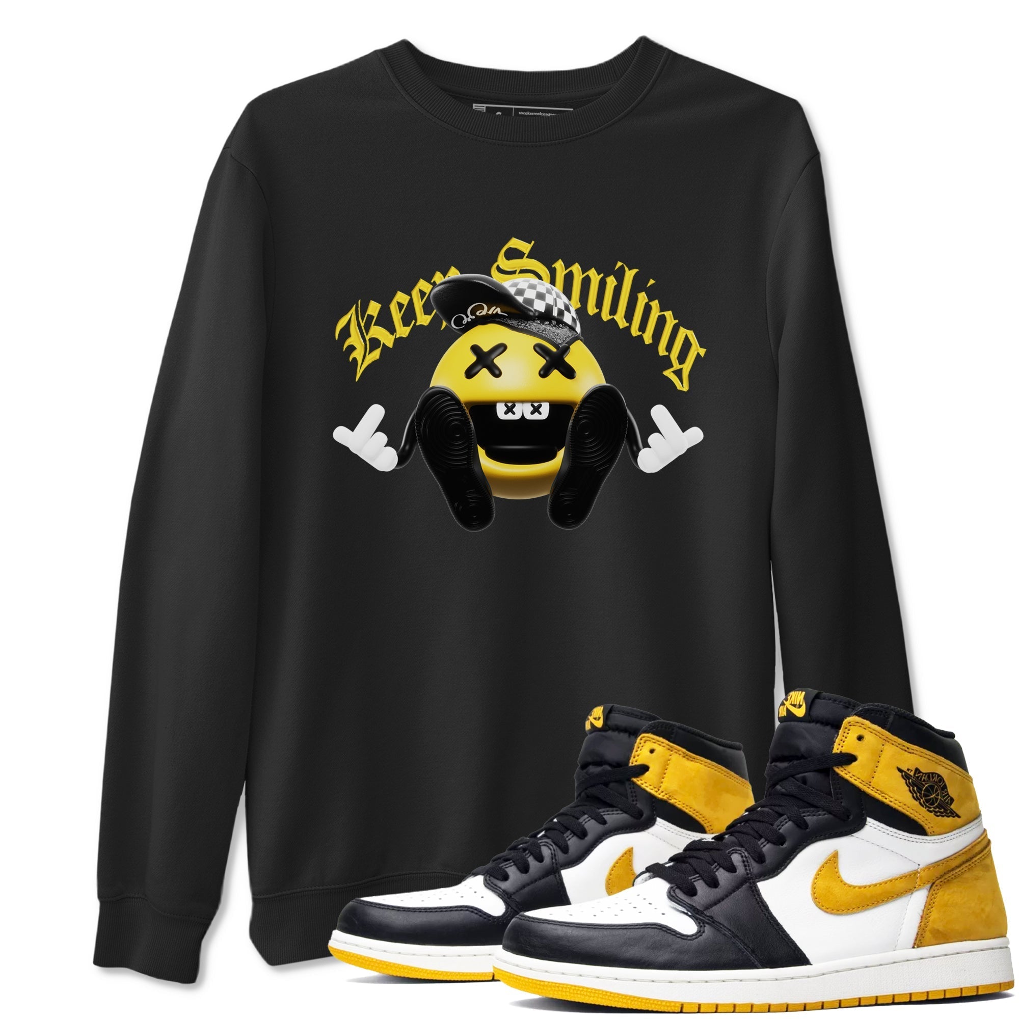 Keep Smiling snkmatch Tees - Air Jordan 1 Yellow Ochre