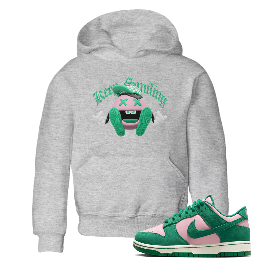 Keep Smiling snkmatch Tees Kids - Dunk Medium Soft Pink Malachite