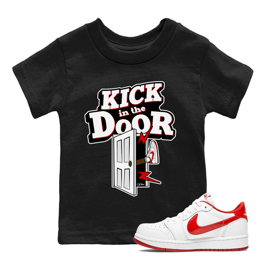 Kick In The Door snkmatch Tee Kids - Air Jordan 1 University Red