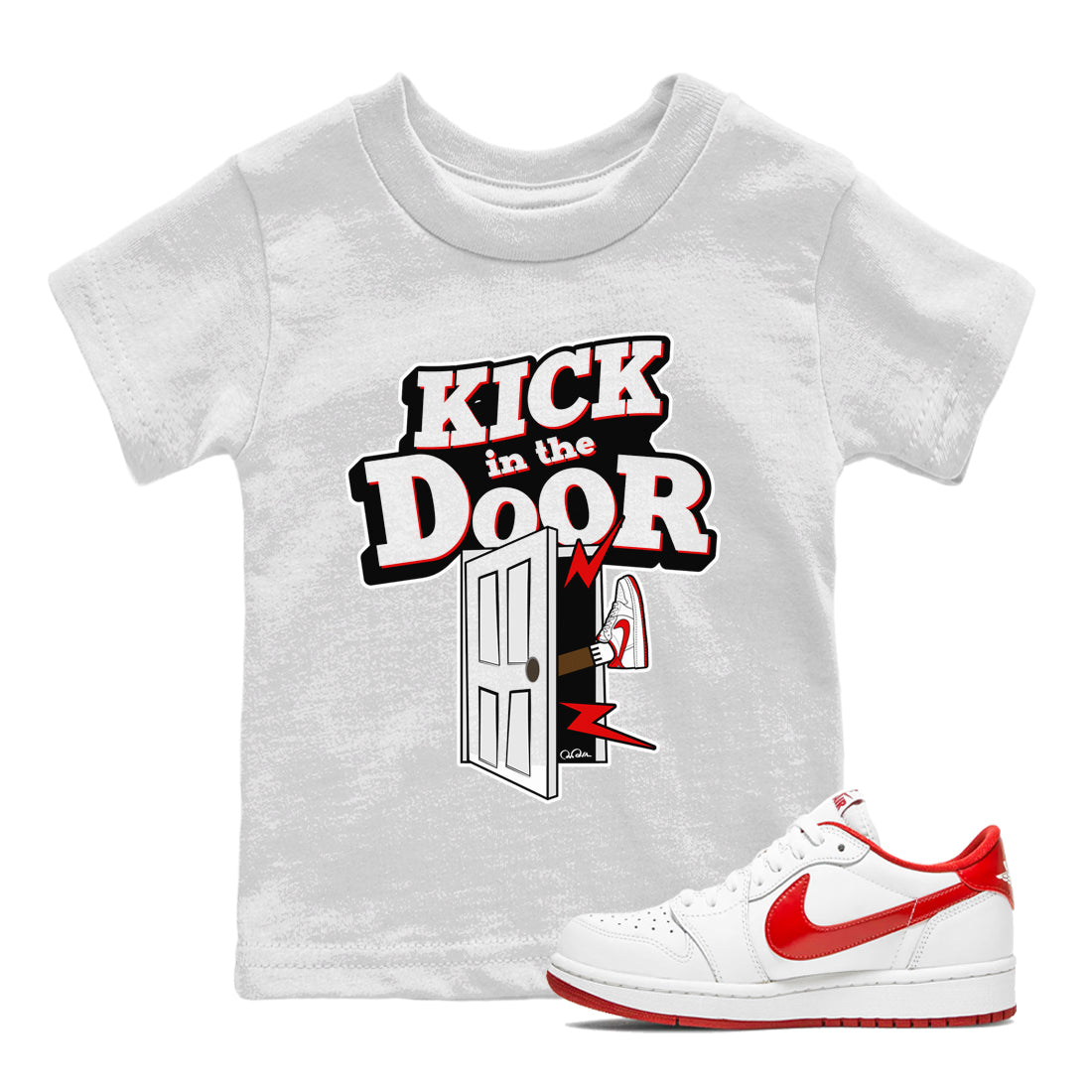 Kick In The Door snkmatch Tee Kids - Air Jordan 1 University Red