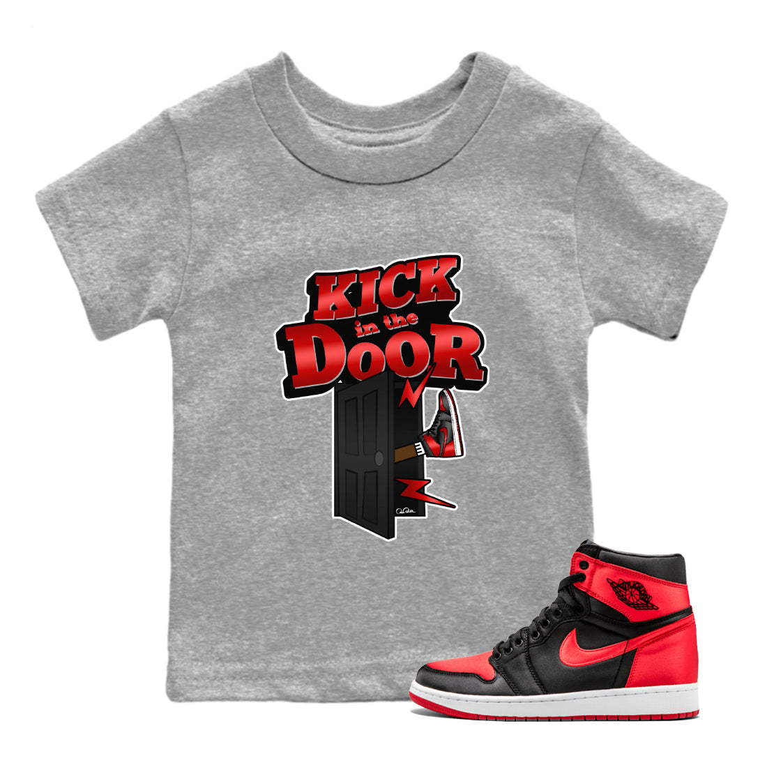 Kick In The Door Kids Tops - Air Jordan 1 Satin Bred