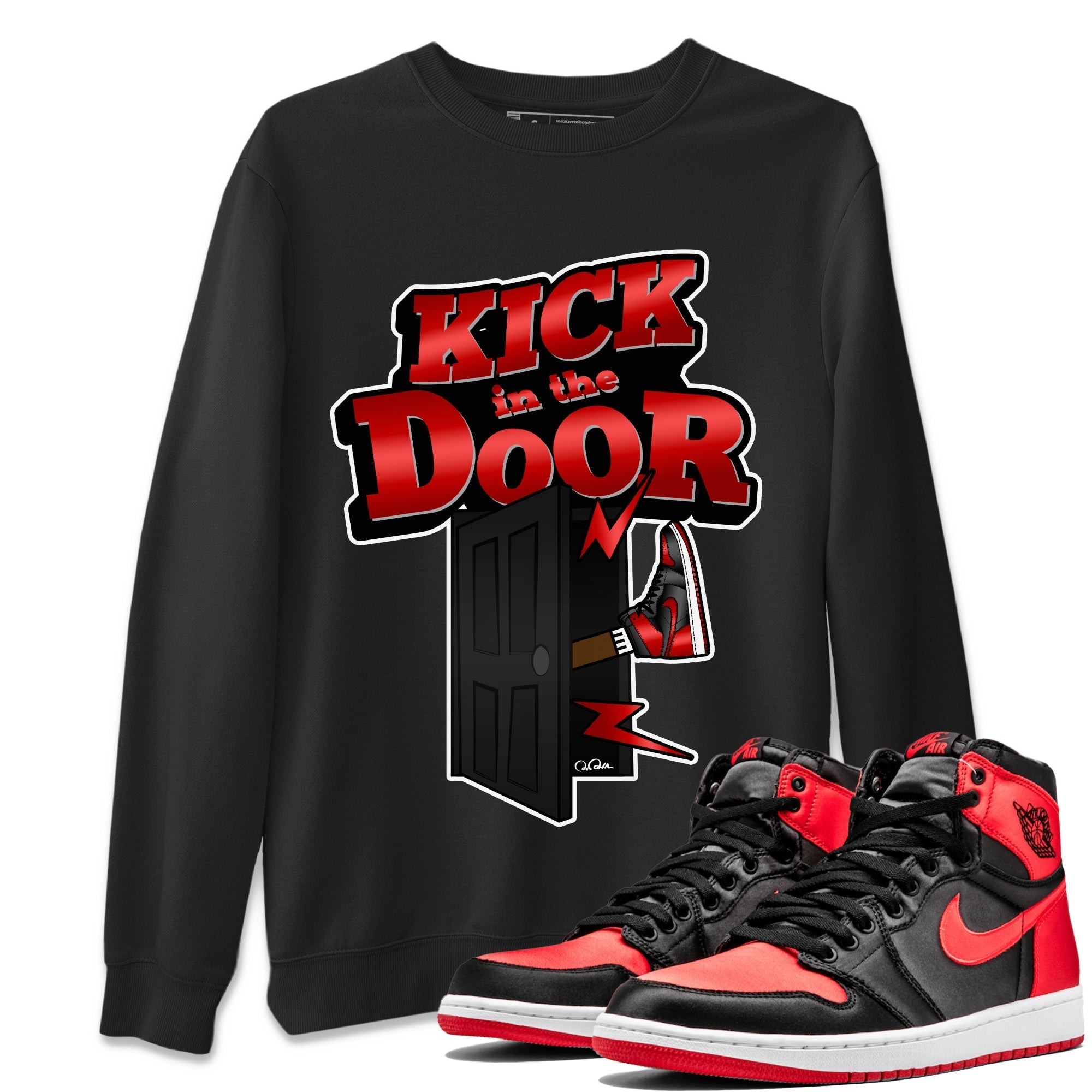Kick In The Door Unisex Tops - Air Jordan 1 Satin Bred