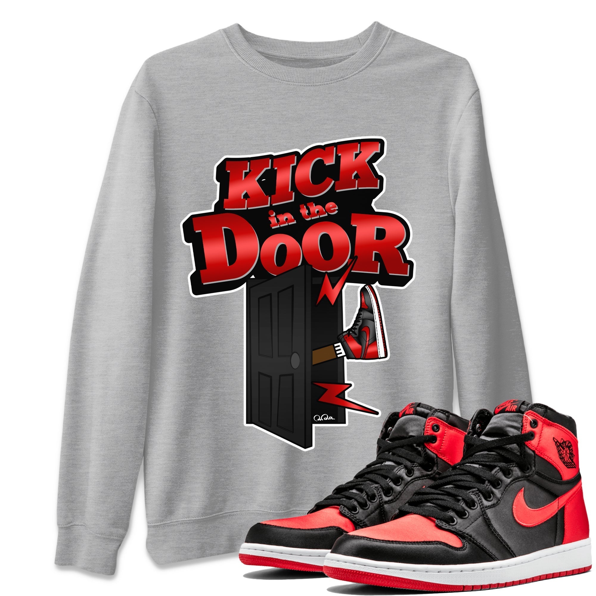 Kick In The Door Unisex Tops - Air Jordan 1 Satin Bred