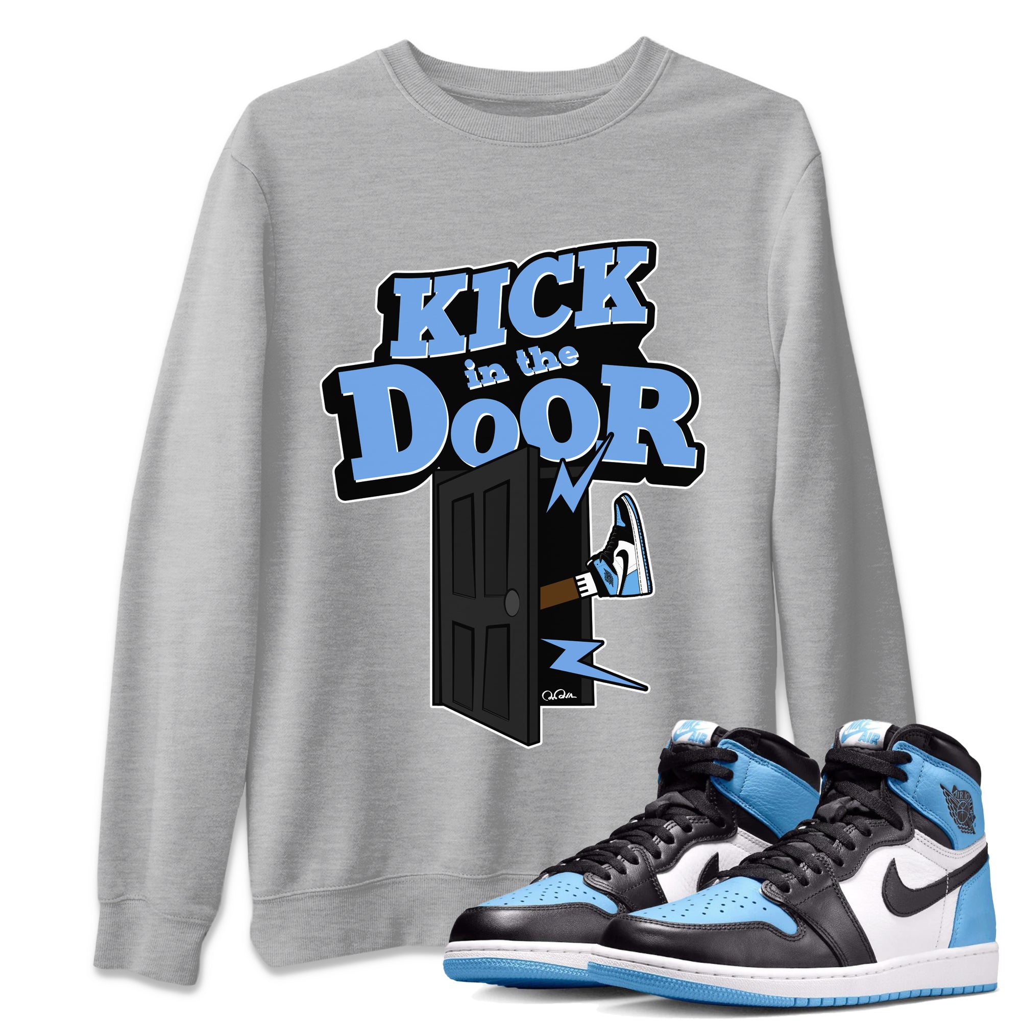 Kick In The Door Unisex Tops - Air Jordan 1 UNC Toe
