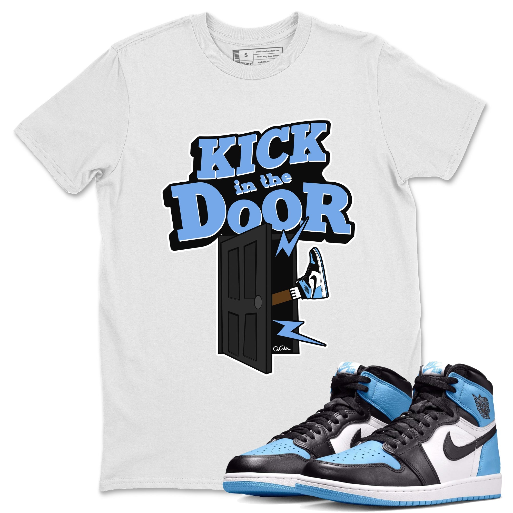 Kick In The Door Unisex Tops - Air Jordan 1 UNC Toe