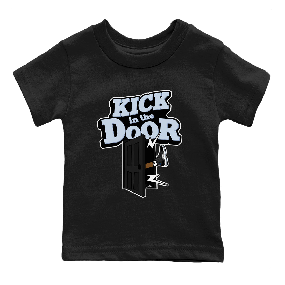 Kick In The Door snkmatch Tee Kids - Air Jordan 11 Black and Varsity Royal