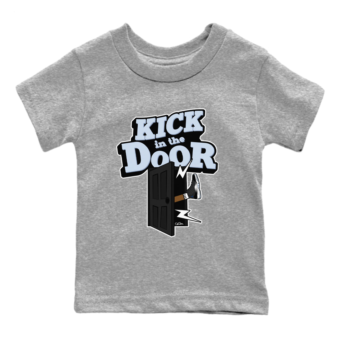 Kick In The Door snkmatch Tee Kids - Air Jordan 11 Black and Varsity Royal