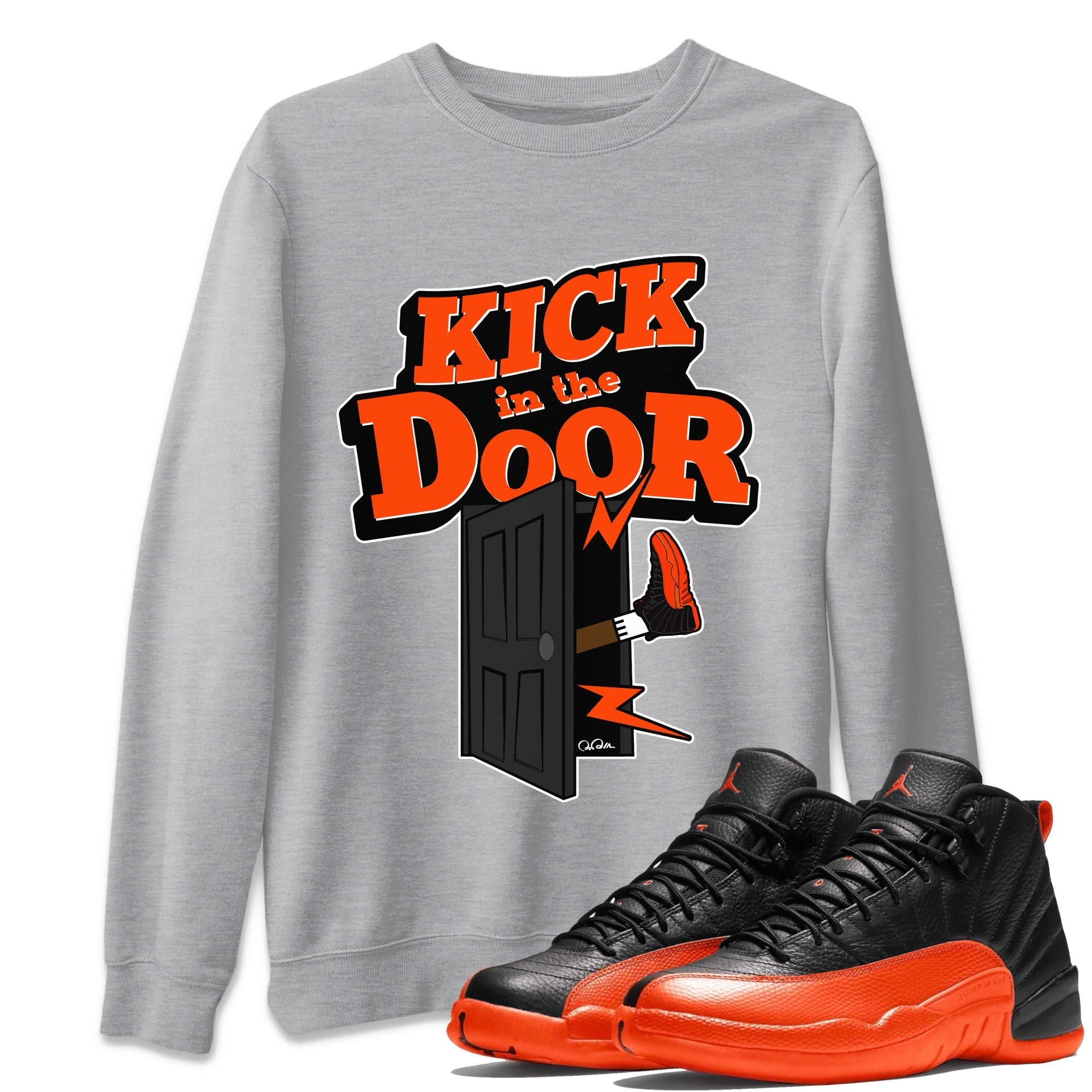 Kick In The Door Unisex Tops - Air Jordan 12 Brilliant Orange