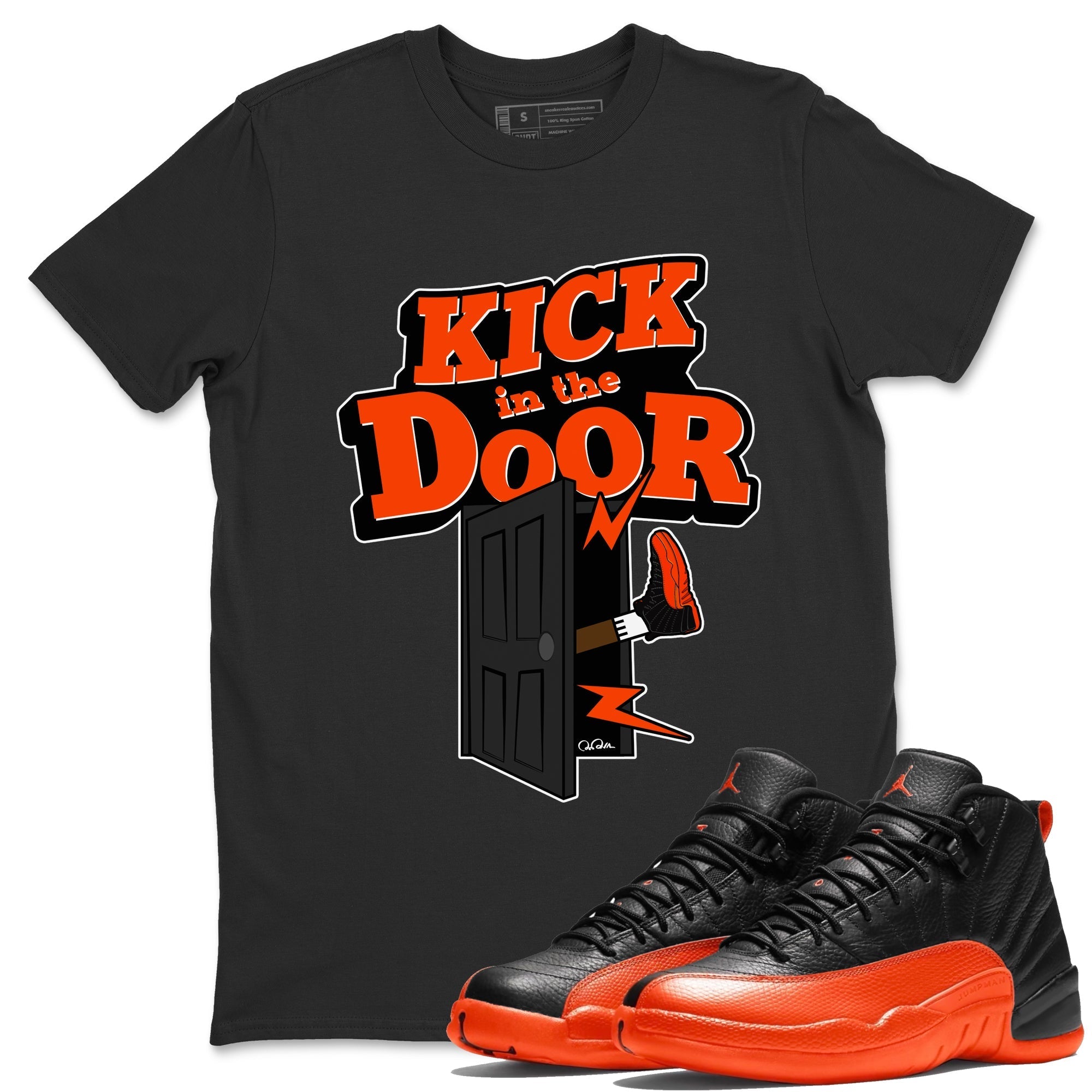 Kick In The Door Unisex Tops - Air Jordan 12 Brilliant Orange