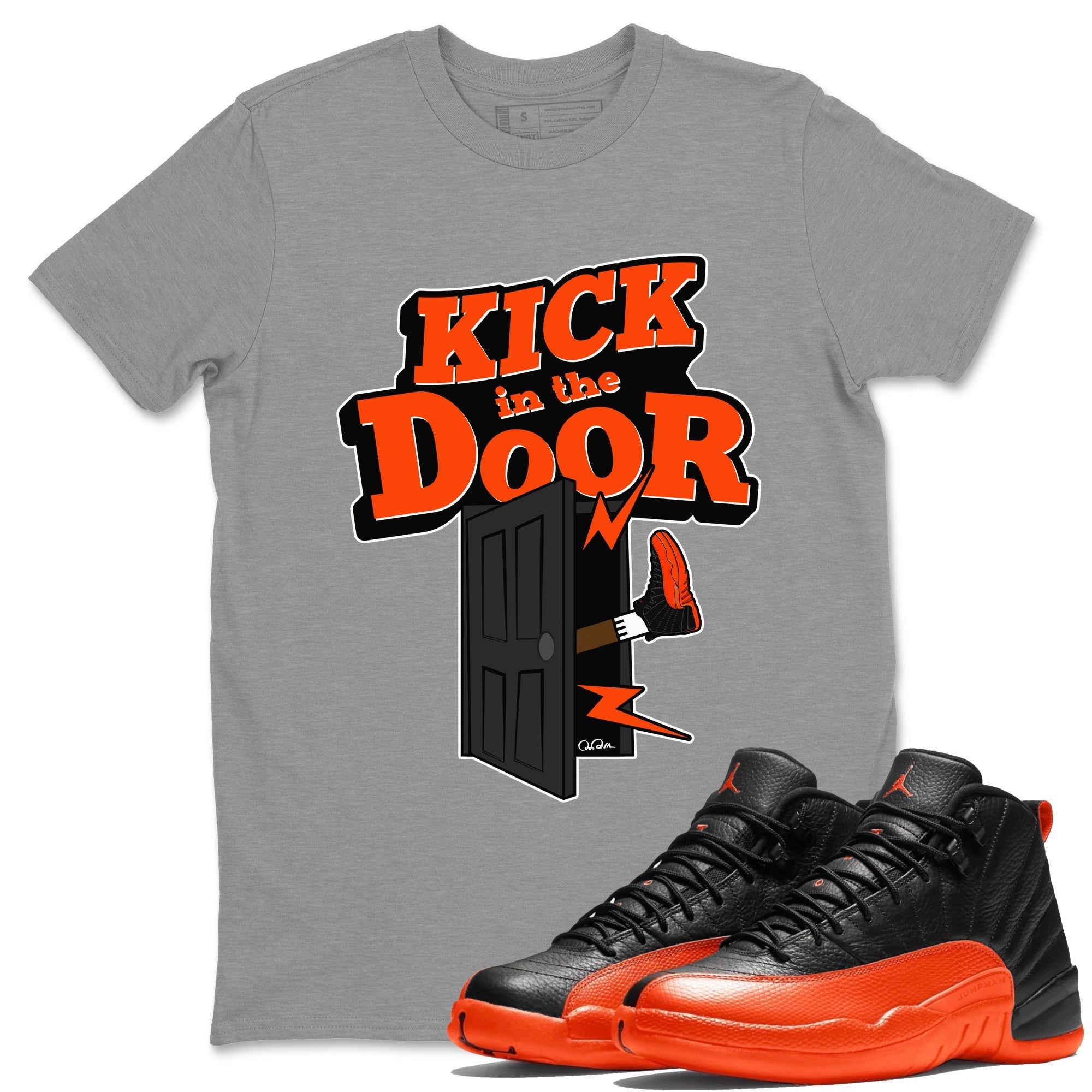 Kick In The Door Unisex Tops - Air Jordan 12 Brilliant Orange