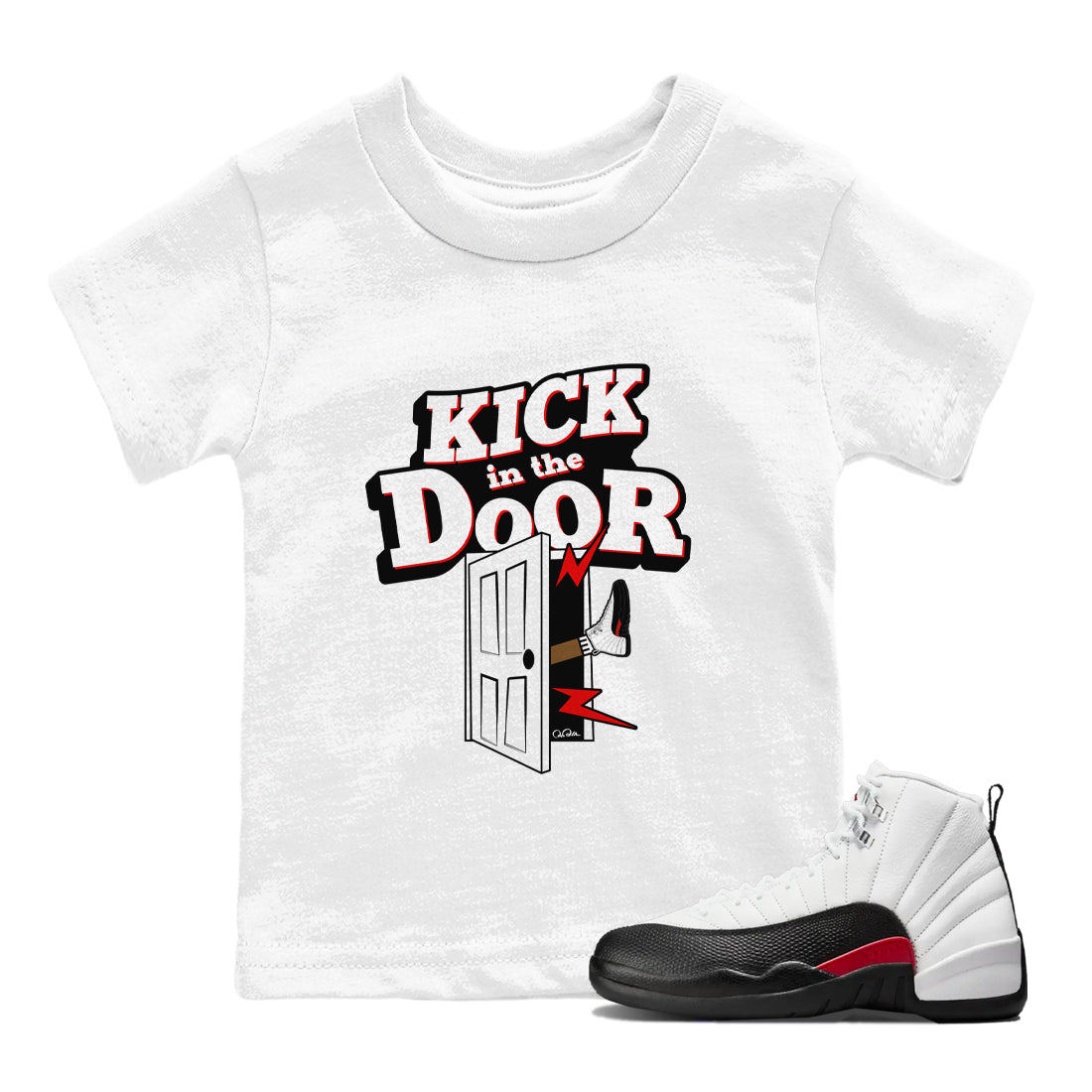 Kick In The Door snkmatch Tees Kids - Air Jordan 12 Taxi Flip